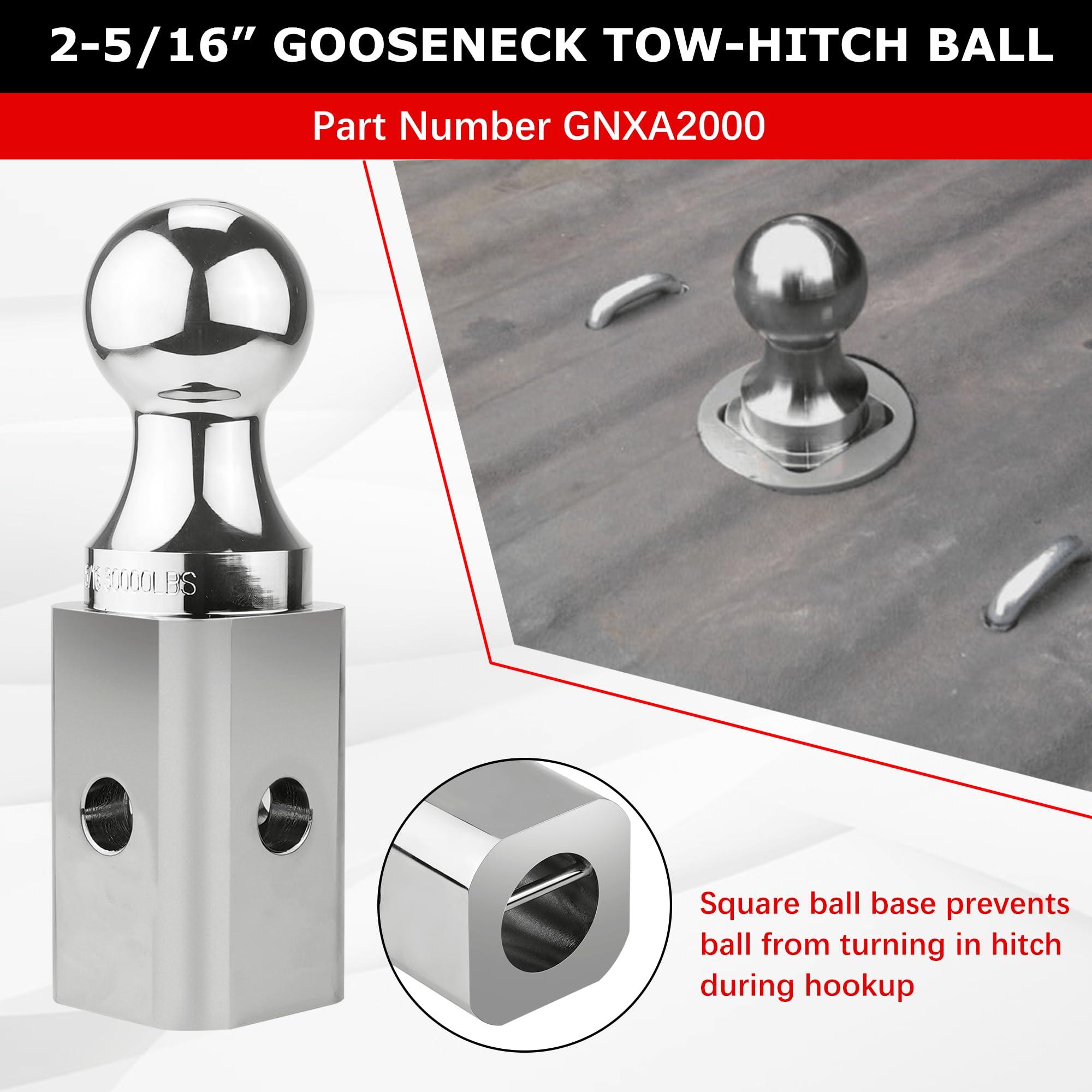 Gooseneck Ball Hitch GNXA2000 2-5/16" Replacement Compatible with B-W Trailer Hitches Part Number GNXA2000 Gooseneck Tow Hitch Ball,Trailer Hitches GNXA2000-30,100lbs Load Capacity Fetechmate - Image 3