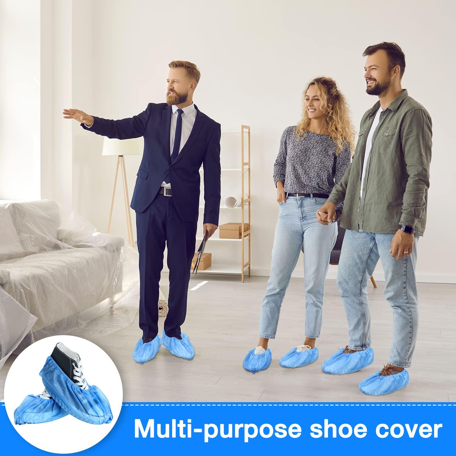 Jeere 600 Packs Disposable Boot Shoe Covers Non Slip Thick Extra Booties for Shoes Covers Durable for Men Women (Blue) - Image 7