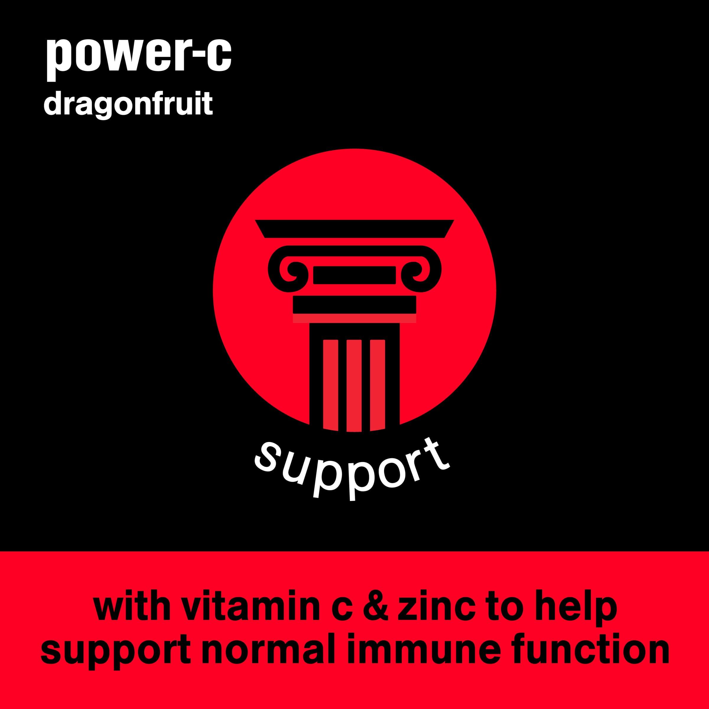 vitaminwater power-c electrolyte enhanced water w/vitamins, dragonfruit drinks, 20 fl oz, 12 Pack - Image 4