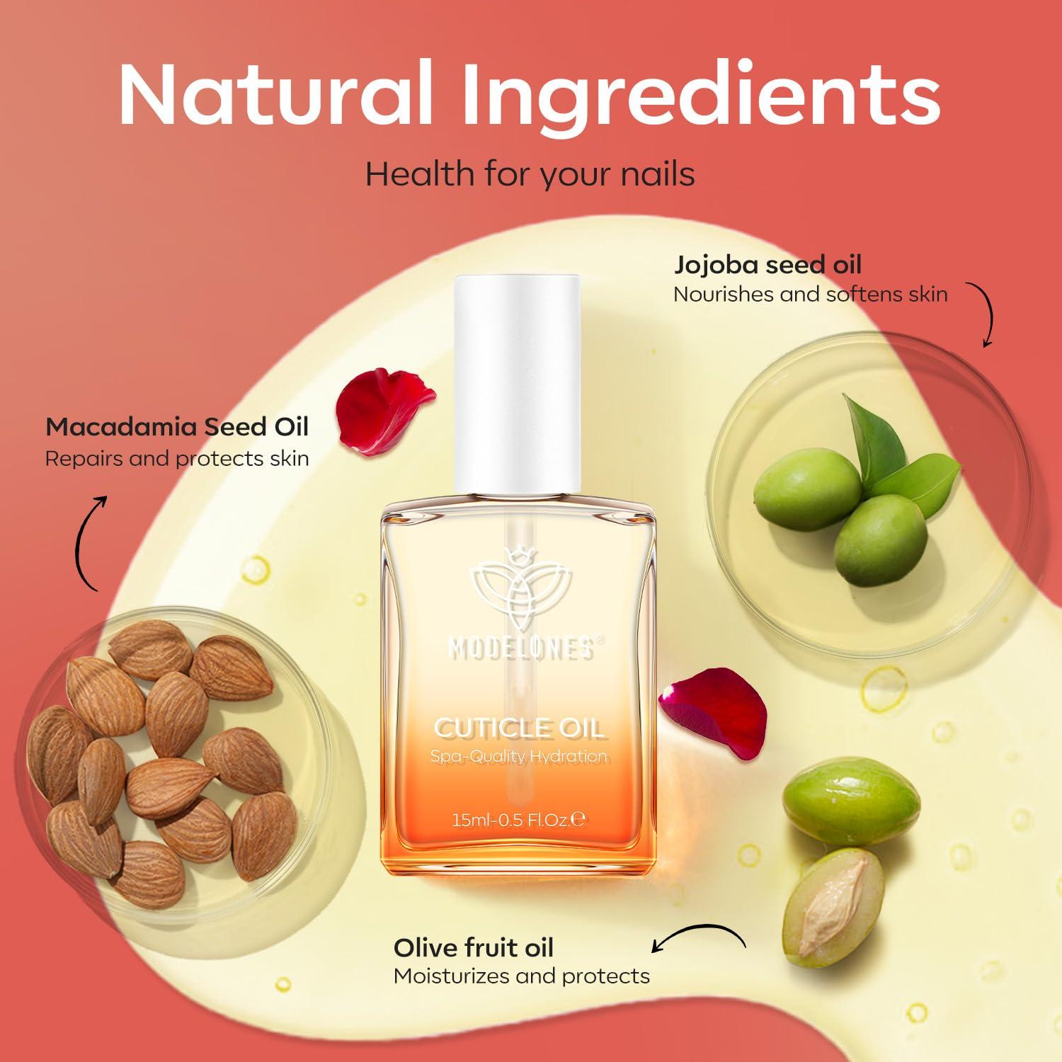 modelones Cuticle Oil for Nails Rose Nail Oil for Growth and Strength Nail Growth Oil Cuticle Care Quick Dry Nail Care Moisturize and Strengthen Damaged Nails 15ml 0.5Fl Oz - Image 4