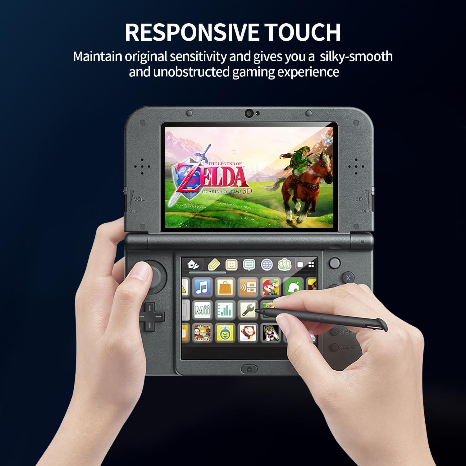 KOOWOD 4 in 1 Tempered Glass Screen Protector + HD Clear Crystal PET Screen Protective Film + USB Charger Cable Accessories Compatible with 3DS XL and New 3DS XL - Image 4