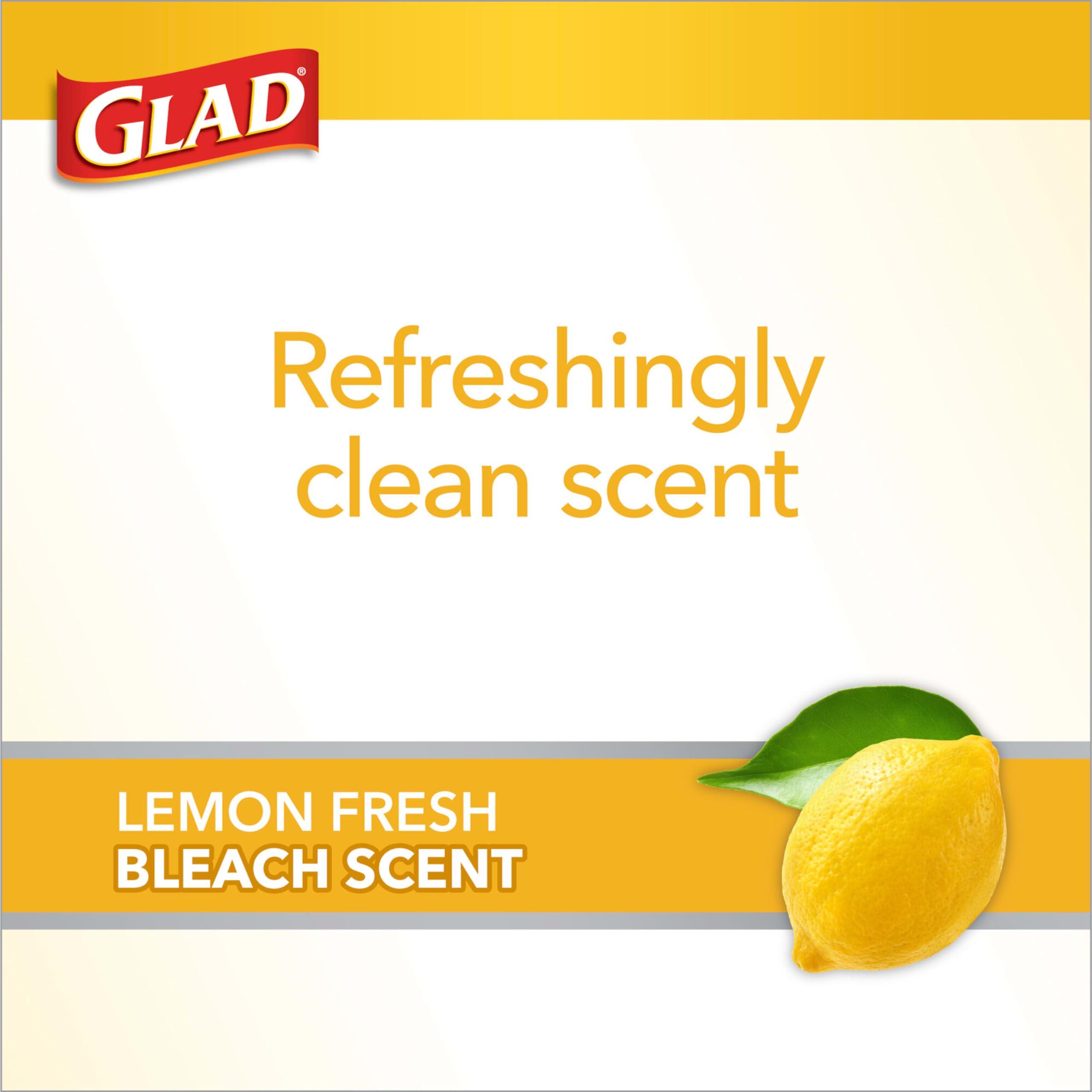 Glad Small Drawstring Trash Bags with Clorox, 4 Gal, Lemon Fresh Bleach, 80 Ct (Package May Vary) - Image 3