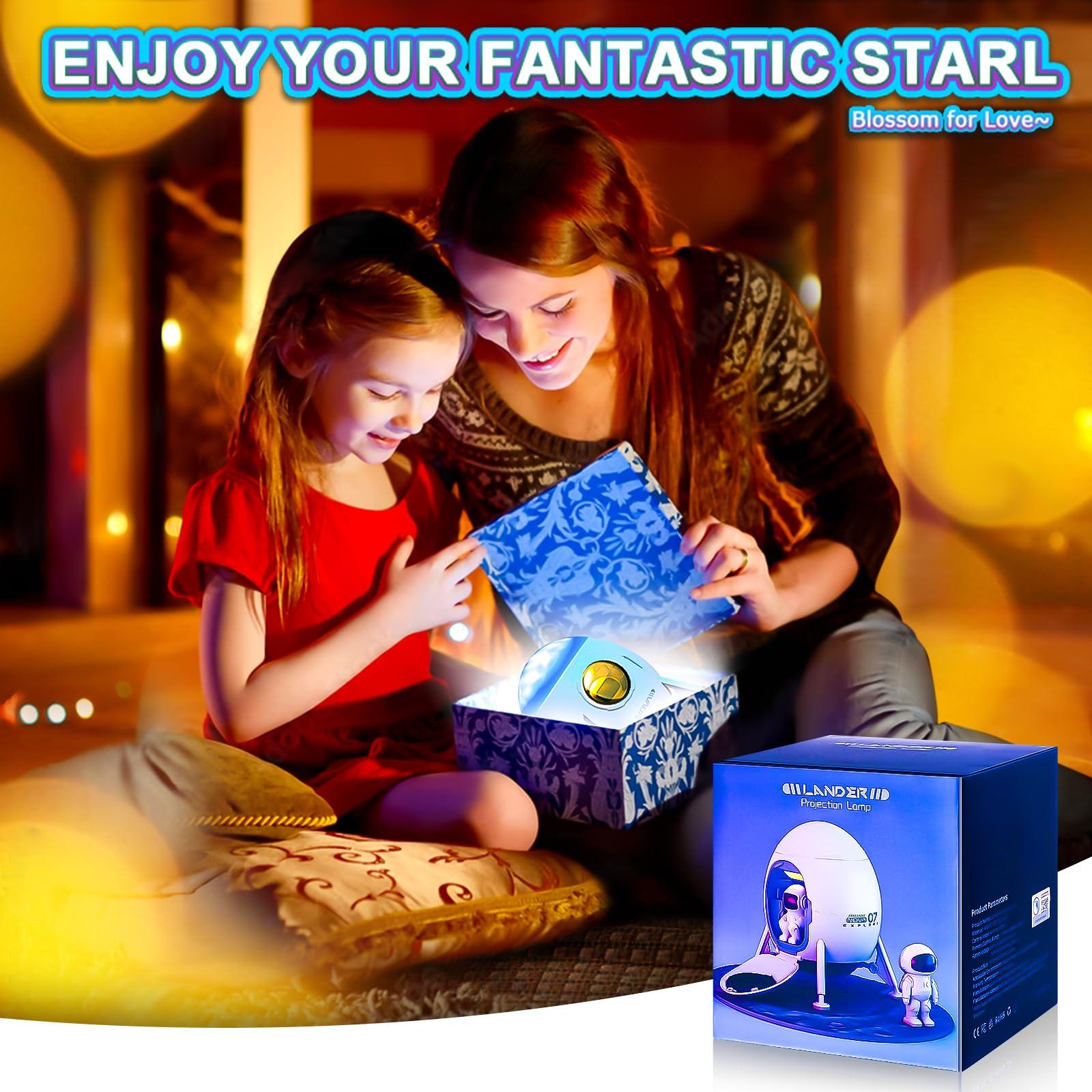 Galaxy Projector for Bedroom - Northern Lights Aurora Projector BT Speaker, White Noises, Remote, Timer, Lunar Module Design LED Night Lamp for Gift/Birthday/Party/Ceiling - Image 6