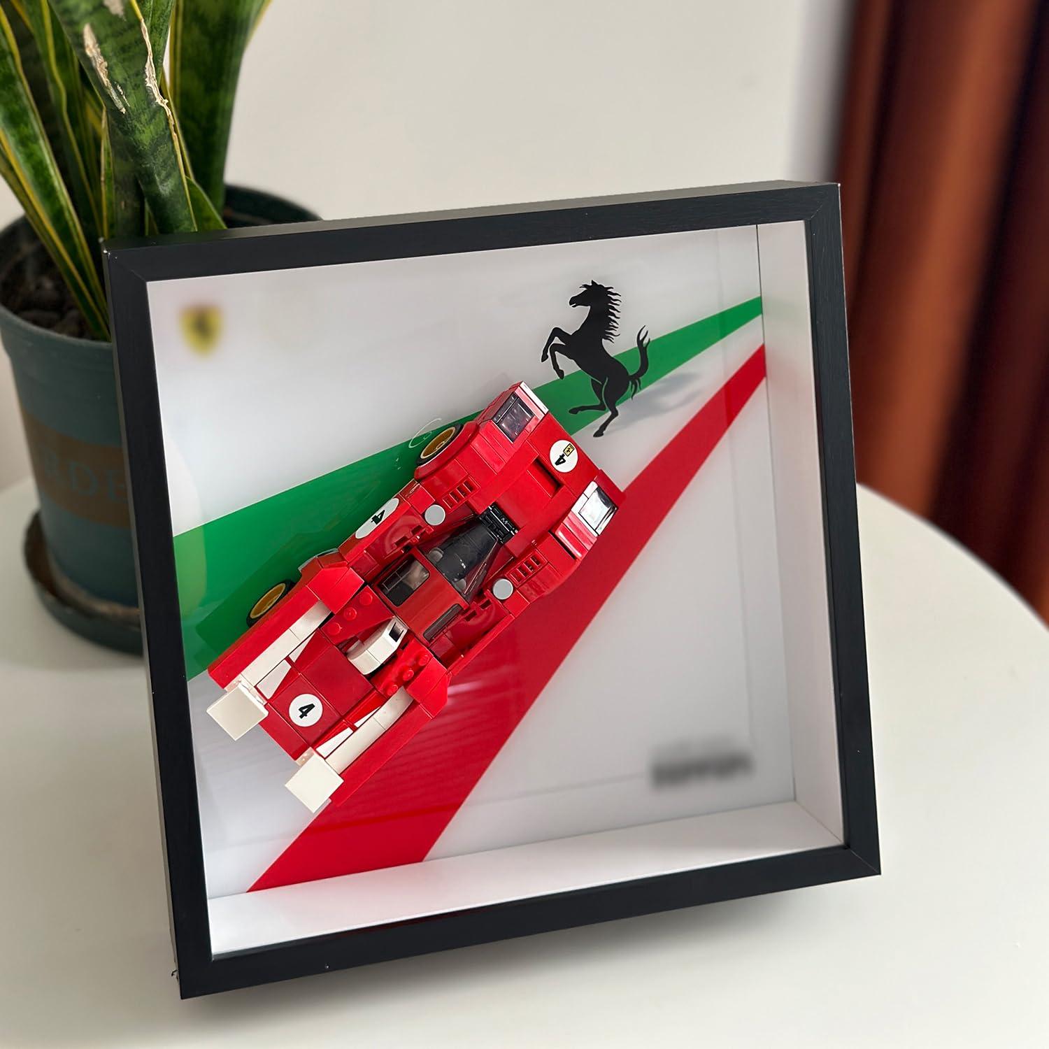 iLuane Display Wallboard for Lego Speed Champions Ferrari 76906, Adult Collectibles Wall Mount, Home or Office Décor (No Car Included)