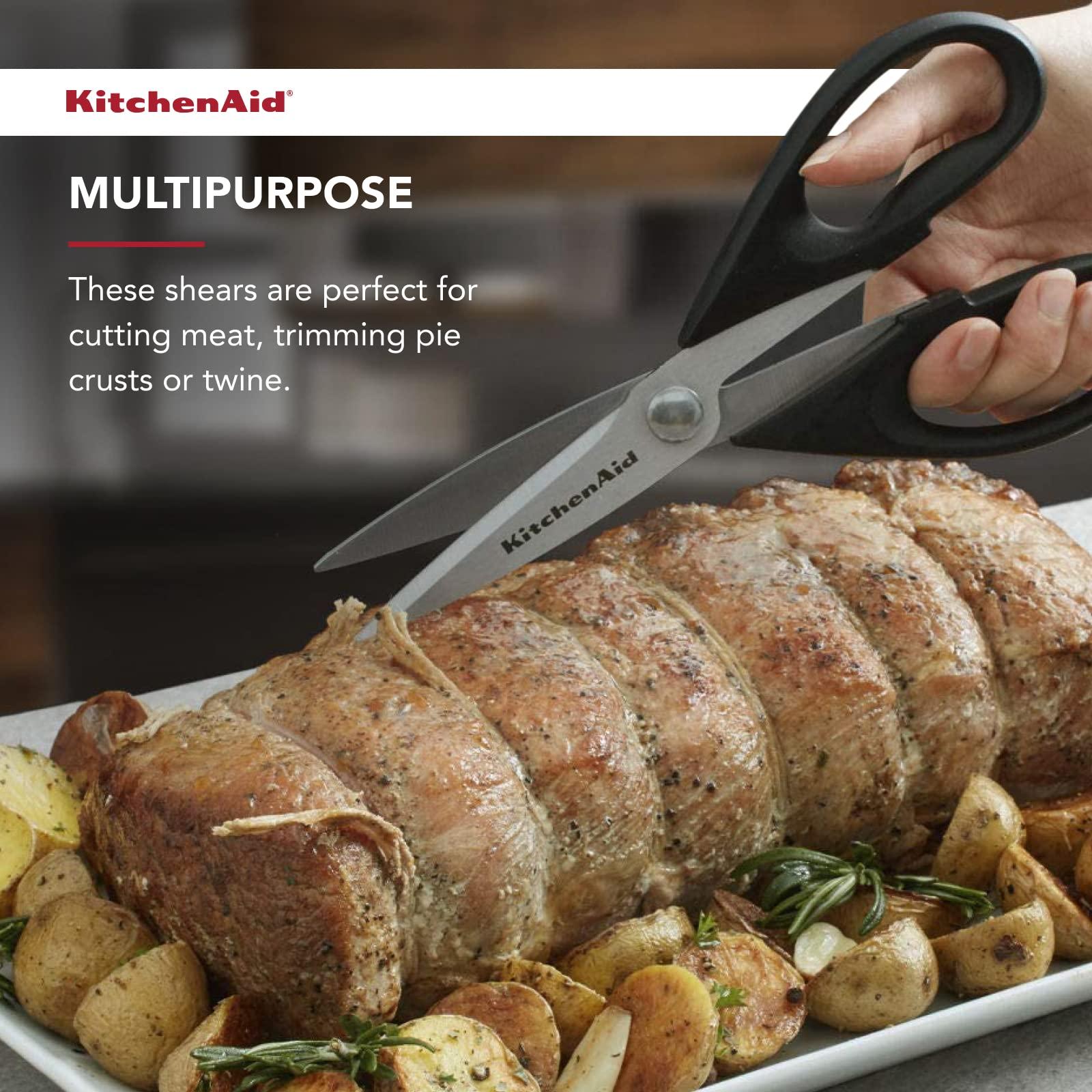 KitchenAid All Purpose Kitchen Shears with Protective Sheath Durable Stainless Steel Scissors, Dishwasher Safe, Soft Grip Comfort Handle, 8.72 Inch, Black - Image 9