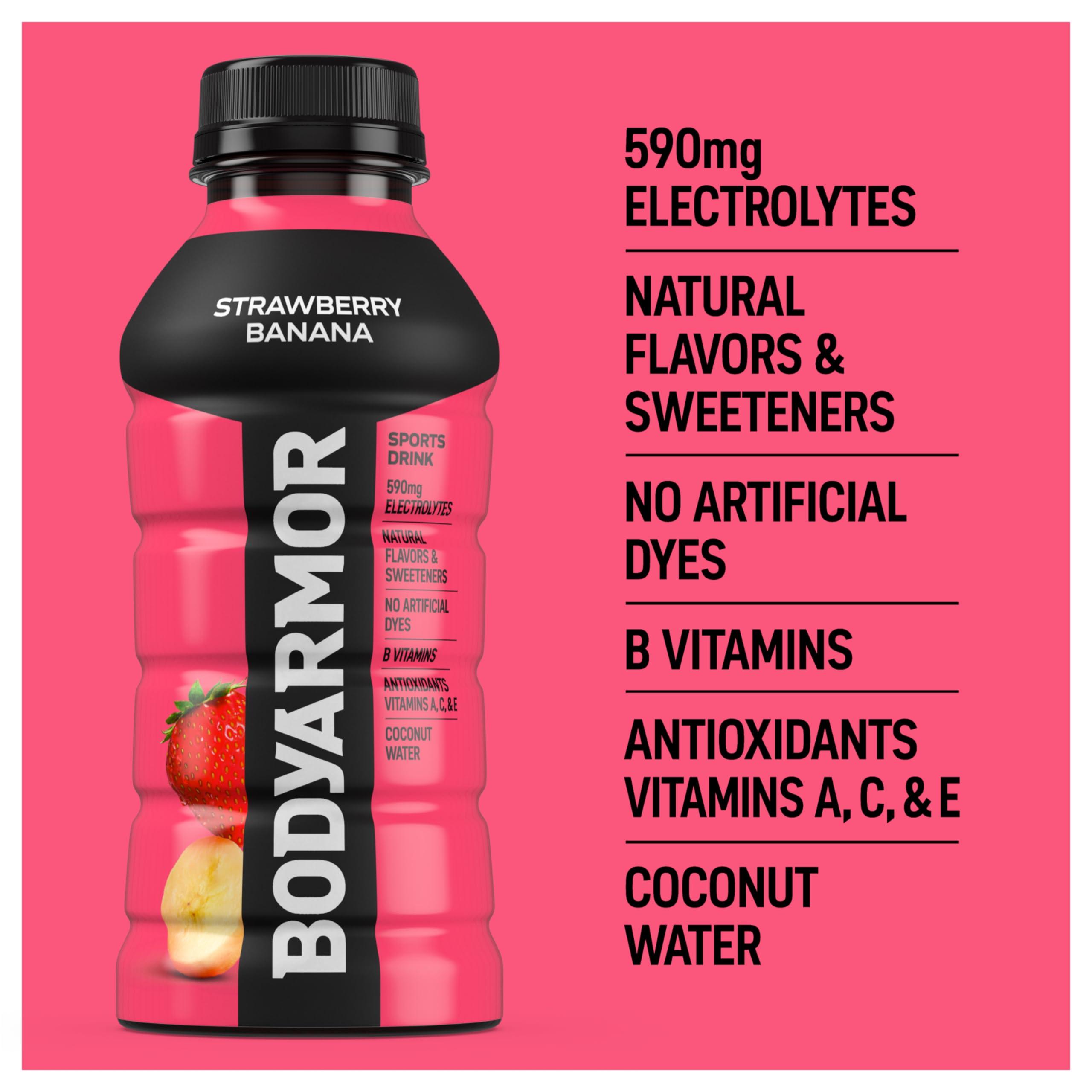 BODYARMOR Sports Drink Sports Beverage, Strawberry Banana, Coconut Water Hydration, Natural Flavors With Vitamins, Potassium-Packed Electrolytes, Perfect For Athletes, 12 Fl Oz (Pack of 8) - Image 6