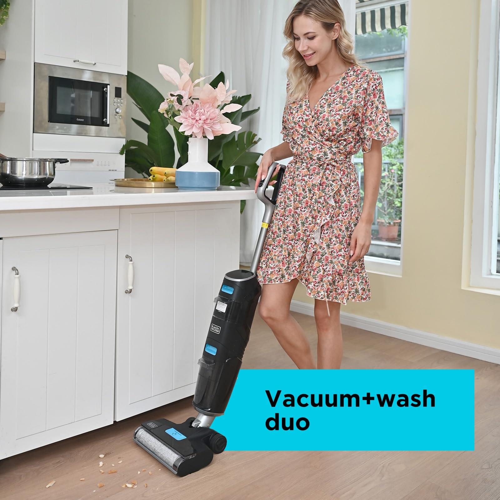 BLACK+DECKER Cordless Wet Dry Vacuum Cleaner and Mop, Vacuum & Wash Duo with Self-Cleaning, Edge Cleaning and Digital Display, Space-Saving Design, One-Step All in One for Hard Floors & Area Rugs - Image 8