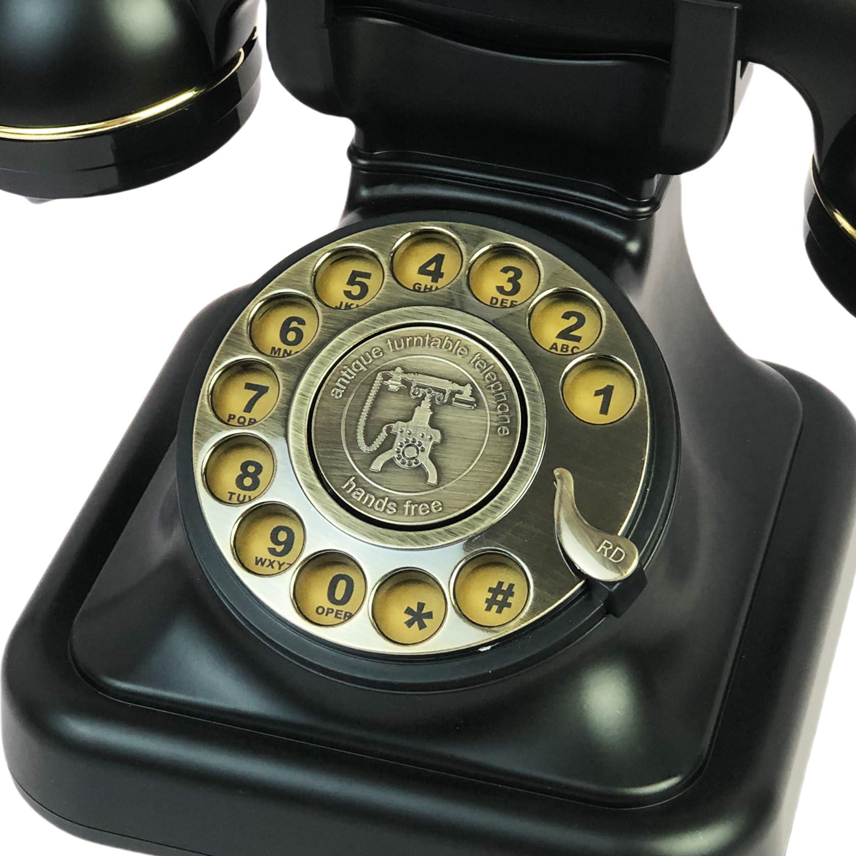 Retro Telephone, TelPal Black Corded Telephones of 1930s, Vintage Landline Home Phone, Decorative Old Fashion House Phones, Wired Analog Phone for Home/Office/Hotel/School - Image 5
