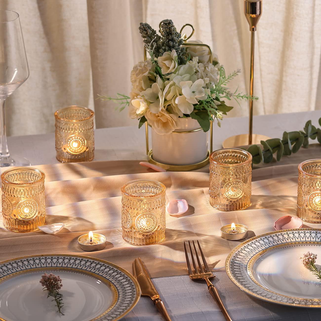 DARJEN Gold Votive Candle Holders Set of 36- Glass Candle Holders Bulk for Table Centerpiece, Tea Lights Candle Holders for Wedding Shower, Party, Home Decor - Image 6