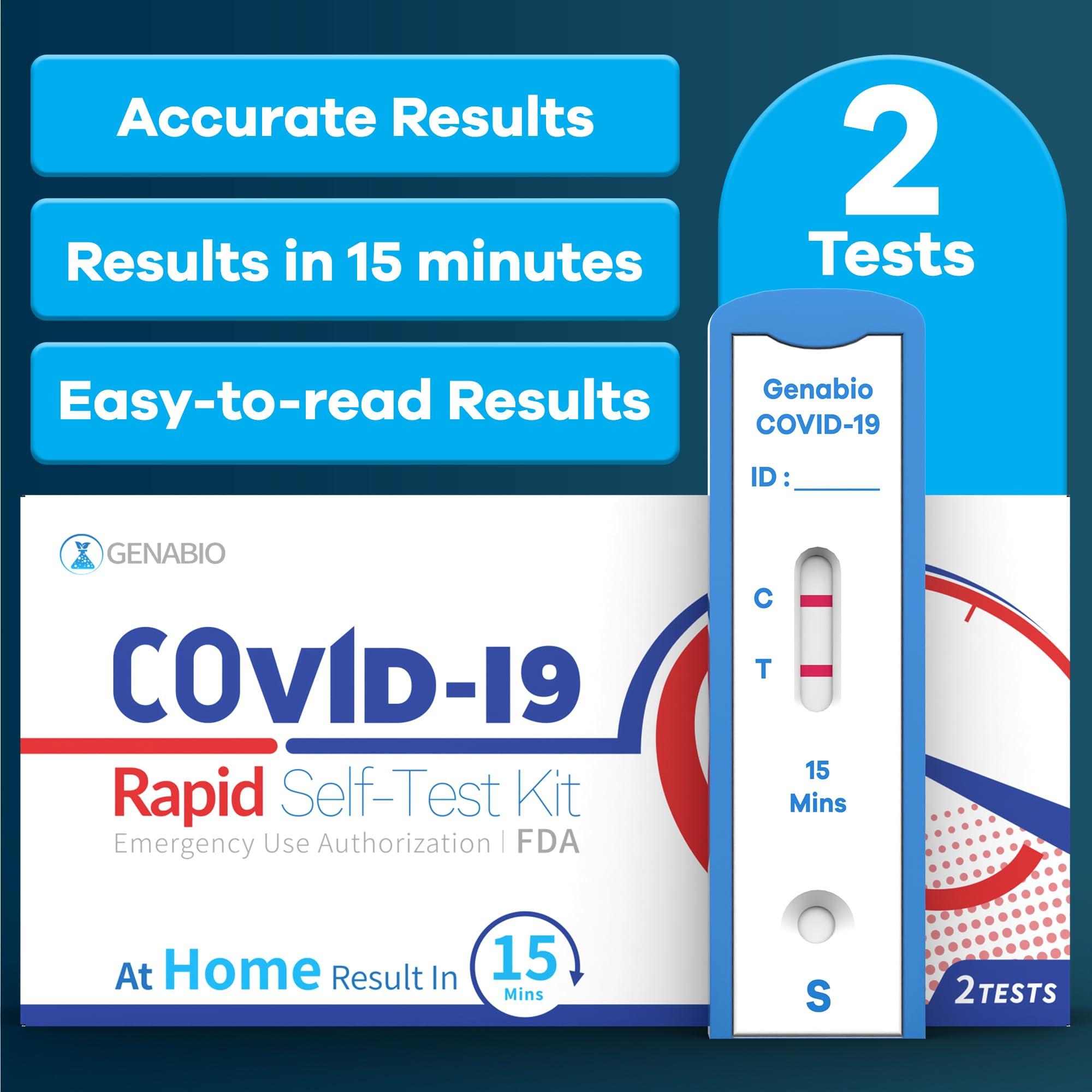 Genabio COVID-19 Antigen Rapid Test, 1 Pack, 2 Tests Total, FDA EUA Authorized OTC at-Home Self Test, Results in 15 Minutes with Non-invasive, Easy to Use Nasal Swab, HSA/FSA Eligible - Image 4