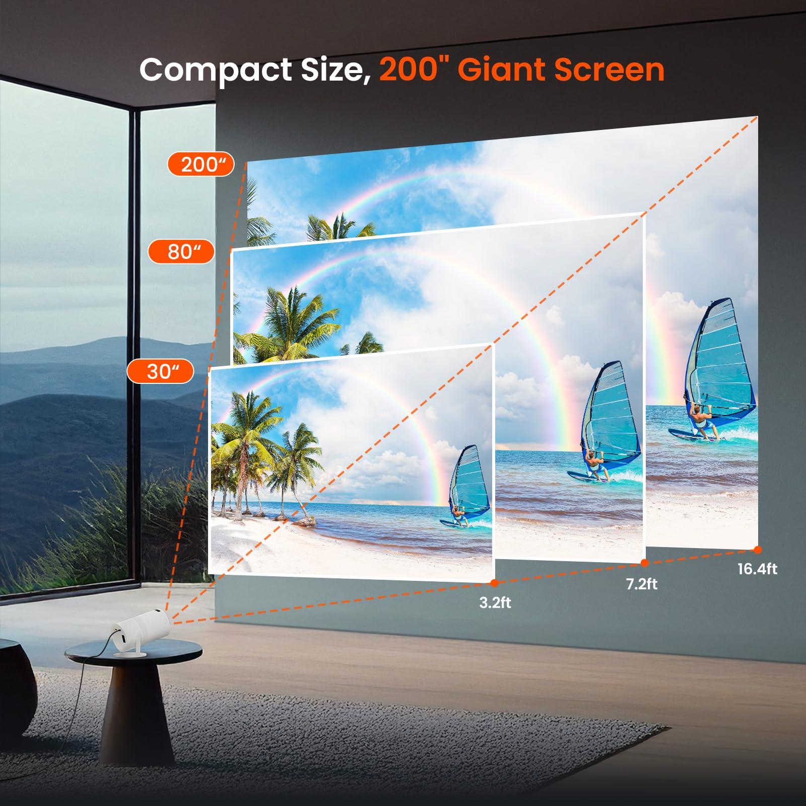【Two-Way Bluetooth 5.2】Tecaki Mini Portable Projector for Home Theater & Outdoor Movies, 4K & 1080P HD Supported, 180° Rotatable Stand, Auto Keystone Correction, Long Lens Life, Electronic Focus - Image 2