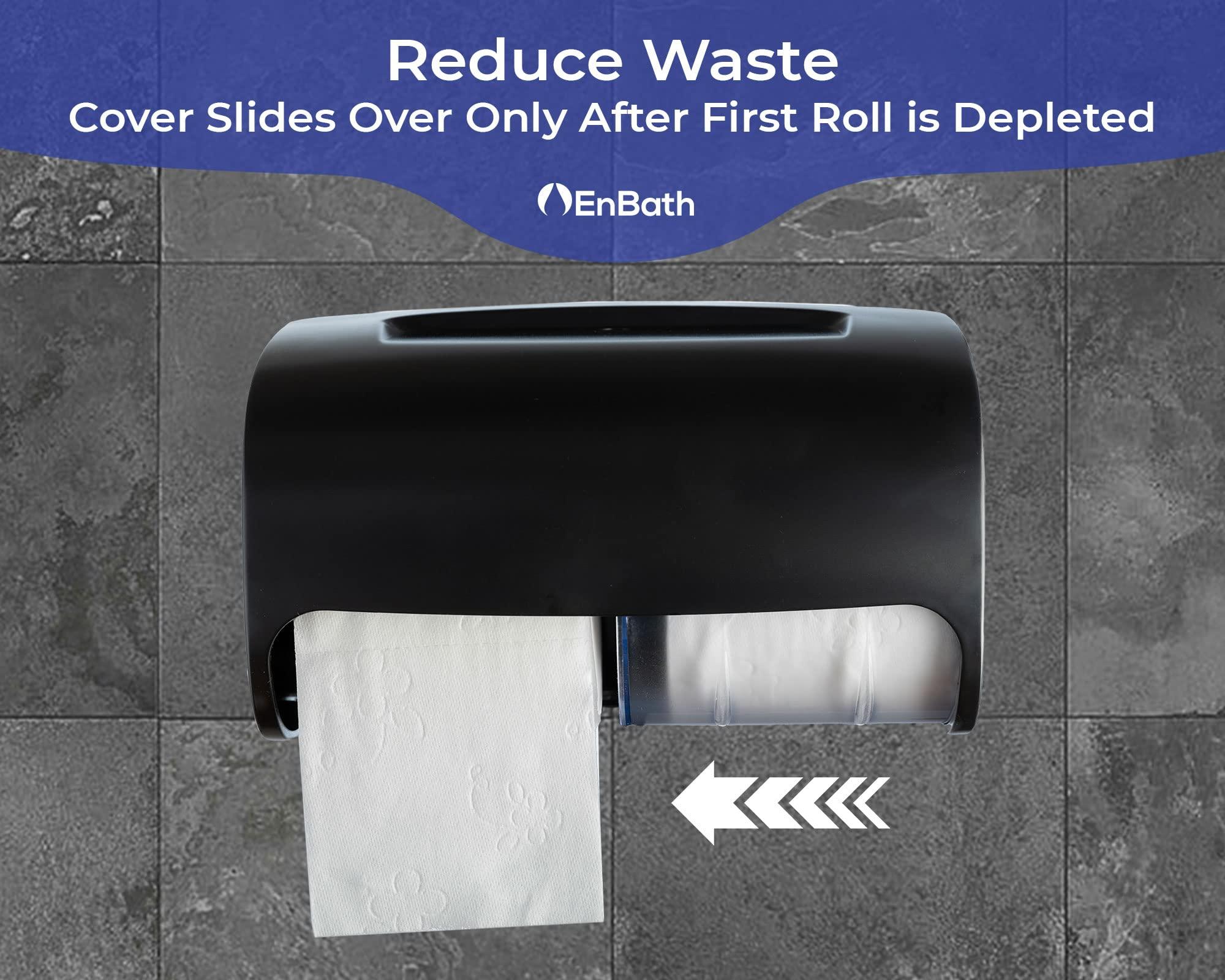 Commercial Toilet Paper Dispenser Wall Mount, Double (2 Roll) Locking Toilet Paper Holder (Black), Compact Two Roll, Side by Side Design Tissue Paper Dispenser (Dispensador de Papel Higienico Doble) - Image 6