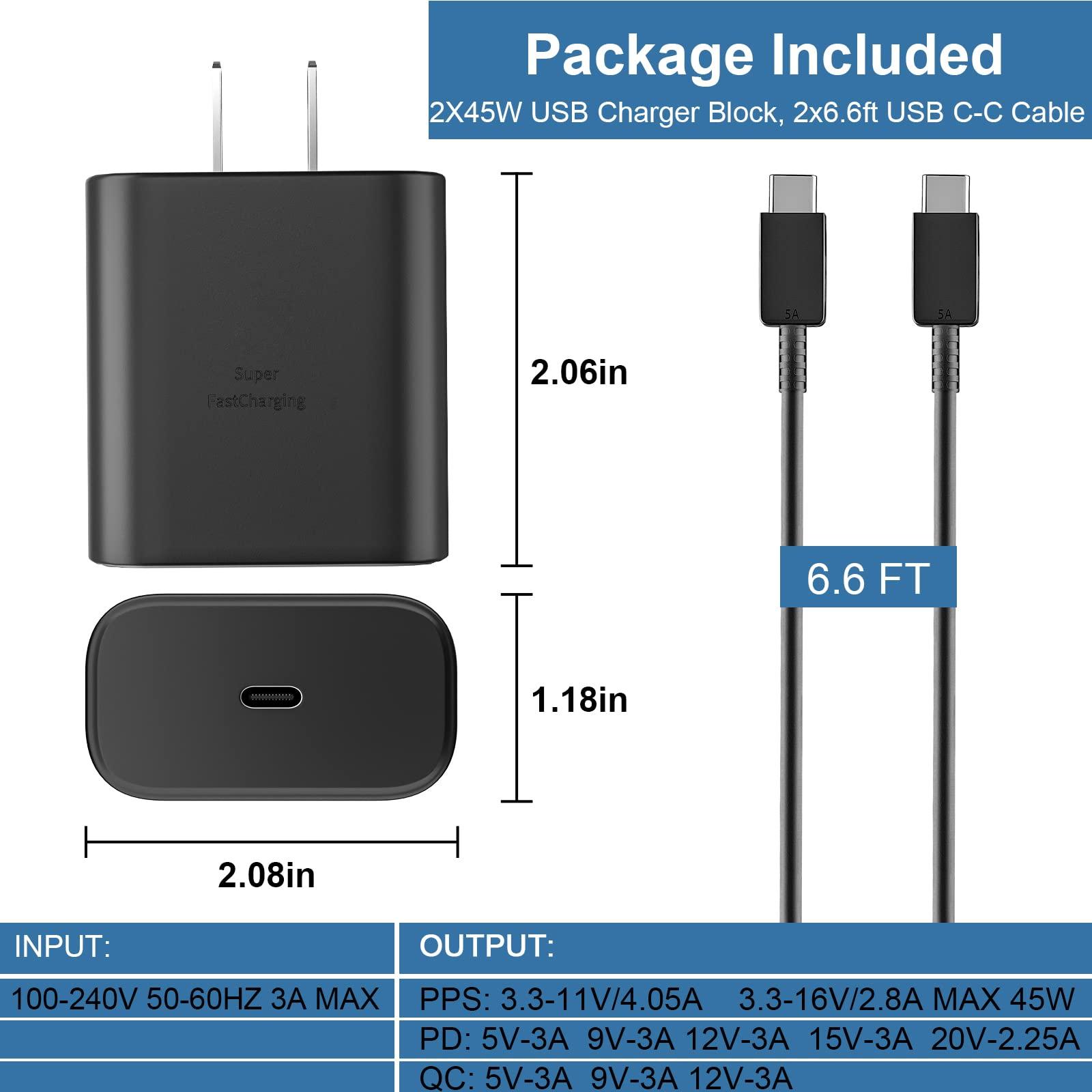 45W Super Fast Charger Type C, USB C Android Phone Charger Fast Charging Cord with 6.6ft Cable Compatible with Samsung Galaxy S25 Ultra/S25/S24/S23 Ultra/S22 Ultra/S20 Ultra/Note 10 Plus/Galaxy Tab S8 - Image 7