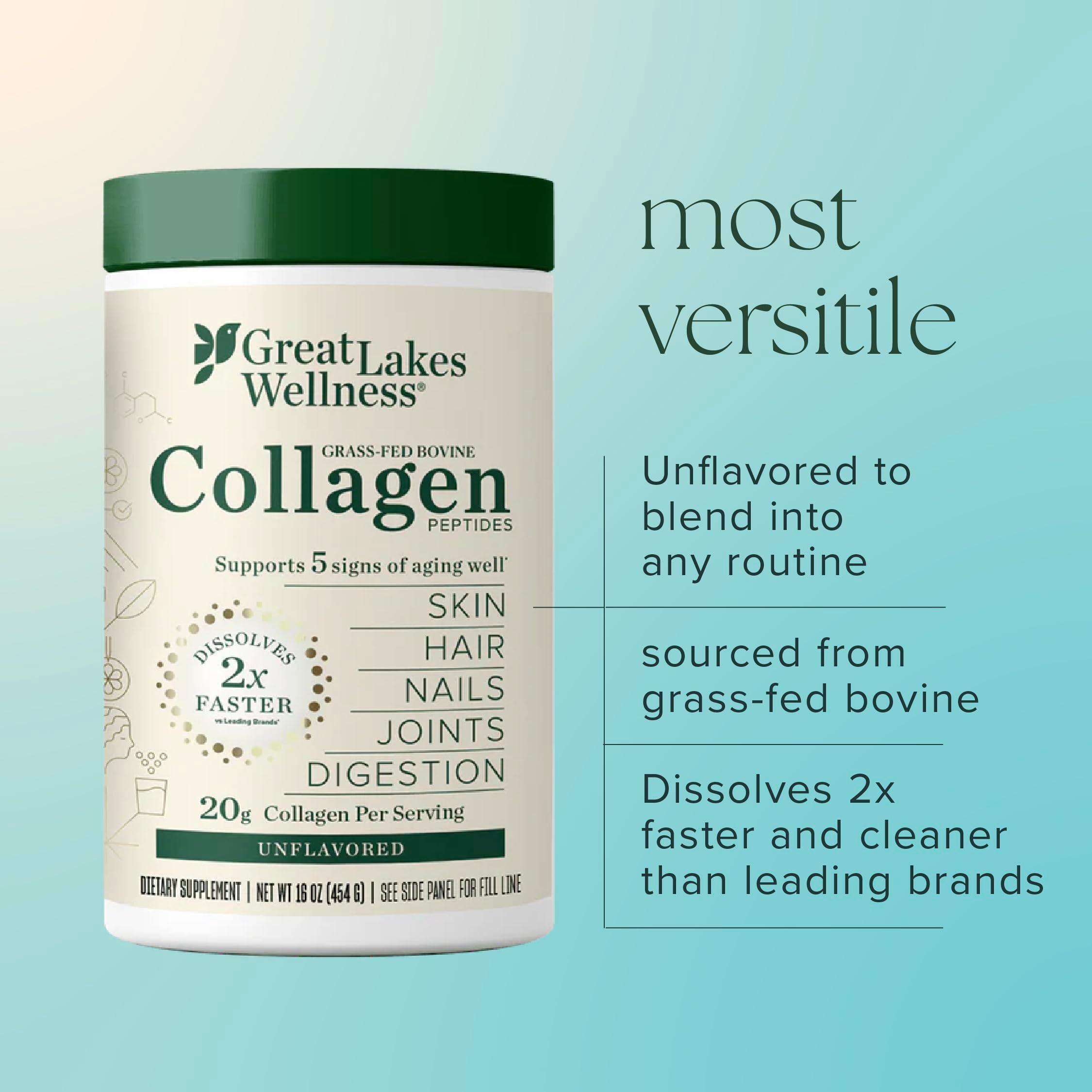 Great Lakes Wellness Collagen Peptides Powder for Skin, Hair, Nails, Joints & Digestion - Unflavored - Quick Dissolve Hydrolyzed, Non-GMO, Keto, Kosher - 10 oz - Image 9