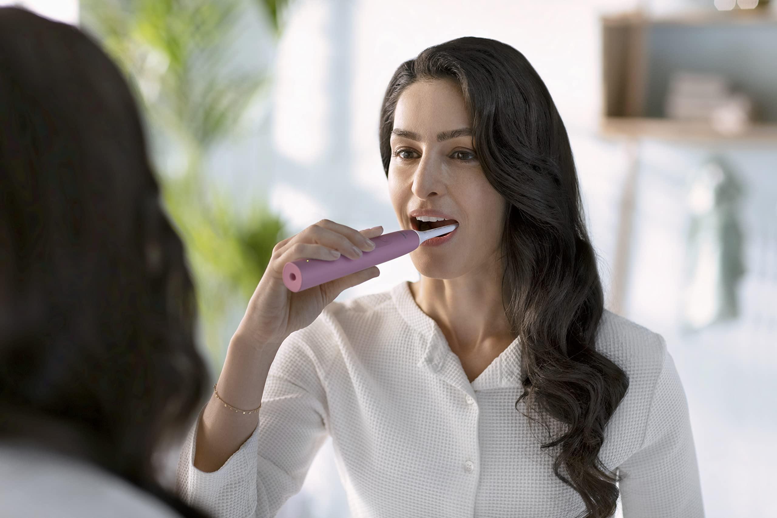 Philips Sonicare 4100 Rechargeable Electric Toothbrush, with Pressure Sensor, 2 Intensity Settings, SmarTimer and QuadPacer, 14-Day Battery Life, Deep Pink, Model HX3681/26 - Image 13