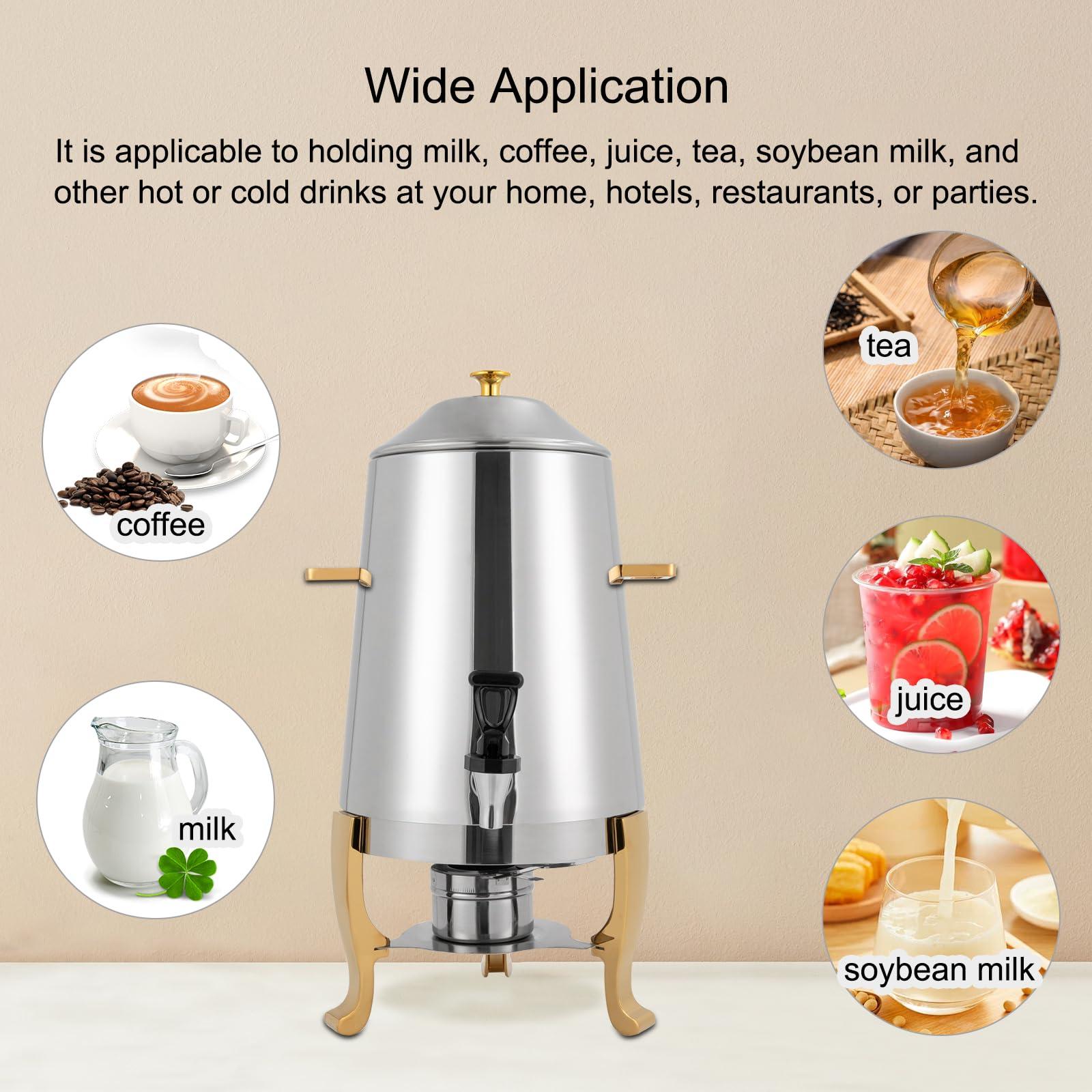 YIYIBYUS 3.5 Gallon Hot Beverage Dispenser, Stainless Steel Coffee Urn Chafer, Hot Drinks Dispenser for Milk Coffee Tea Water Juice - Parties Event Buffet Catering - Image 6