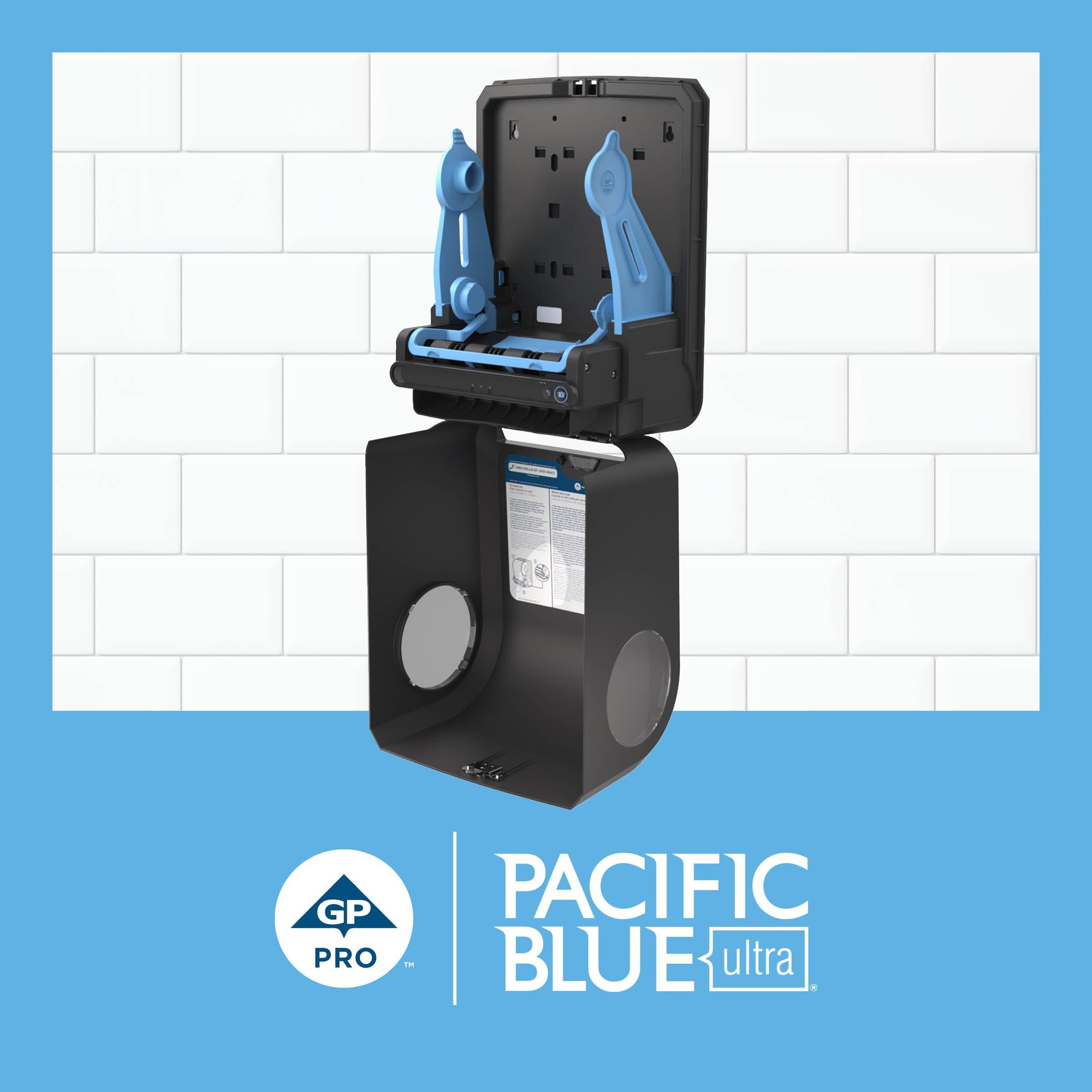 Pacific Blue Ultra 8" High-Capacity Automated Touchless Paper Towel Dispenser by GP PRO (Georgia-Pacific); Black; 59590; 12.9" W x 9" D x 16" H; 1 Dispenser - Image 3