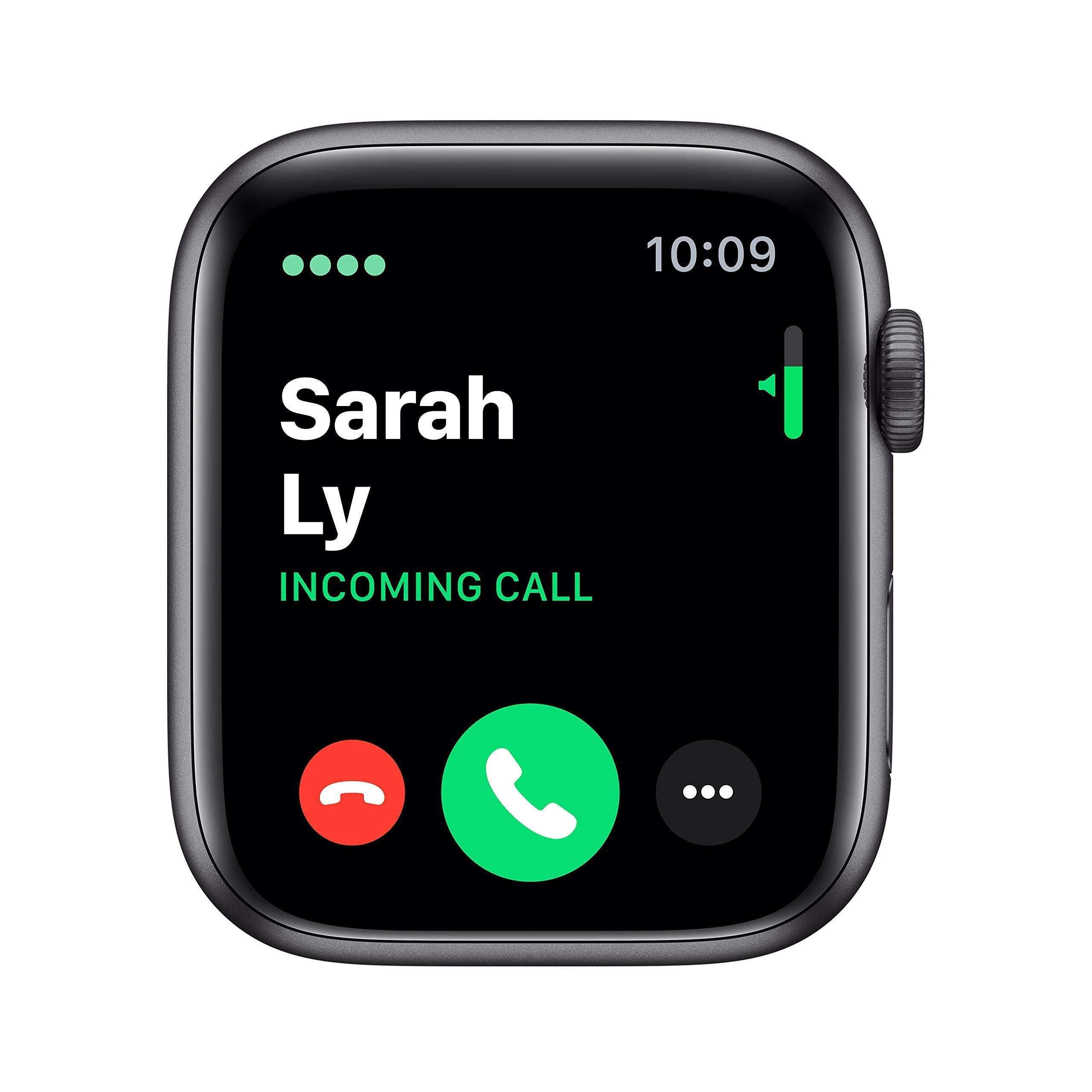 Apple Watch Series 5 (GPS + Cellular, 44MM) - Space Gray Aluminum Case with Black Sport Band (Renewed) - Image 3