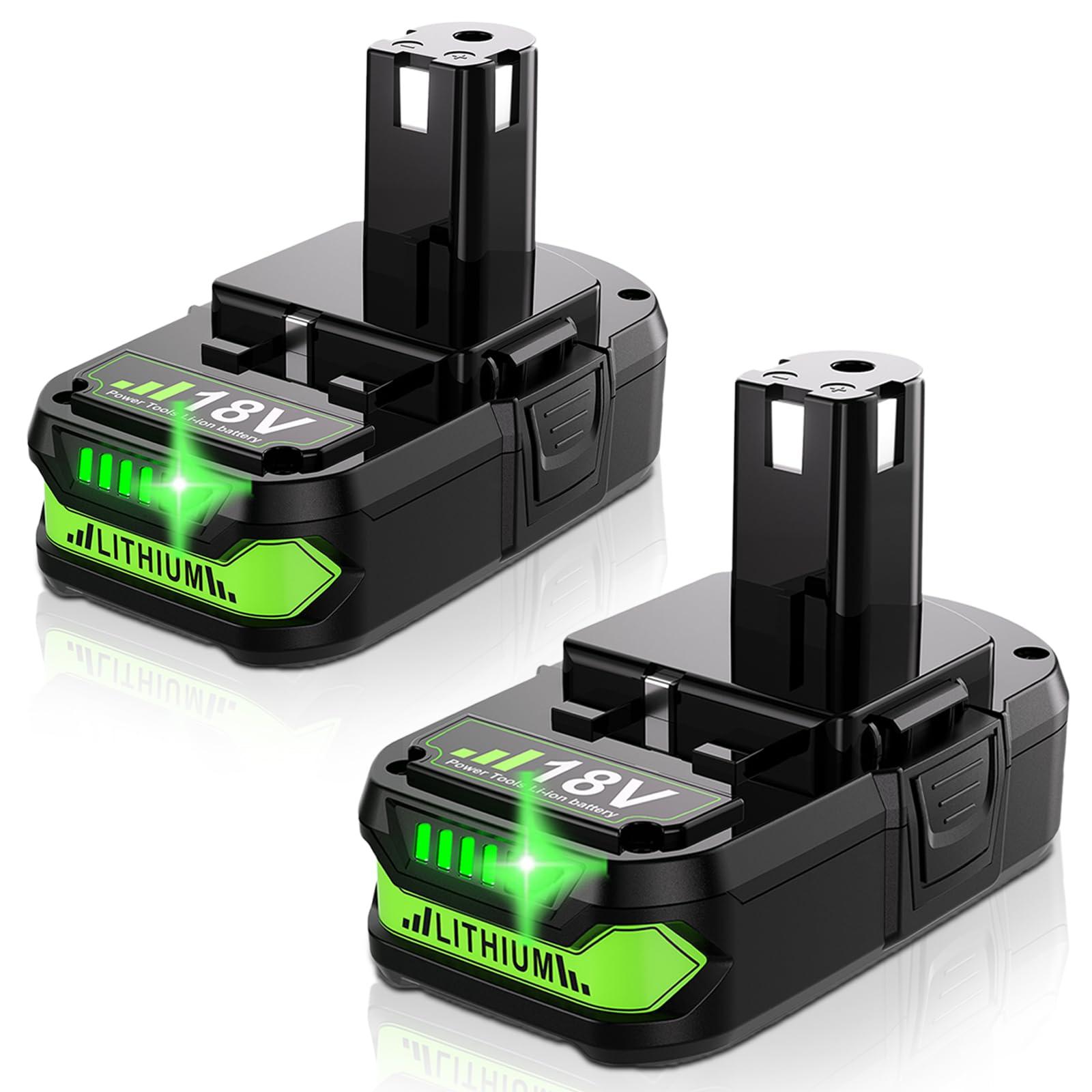 Bonadget Advanced 4Ah Battery for Ryobi 18V Battery ONE+ for Ryobi Battery 18V P102 P108 P189 PBP005 PBP006 PBP2005 P190 P197 Cordless Tool Lithium-ion 2PACK