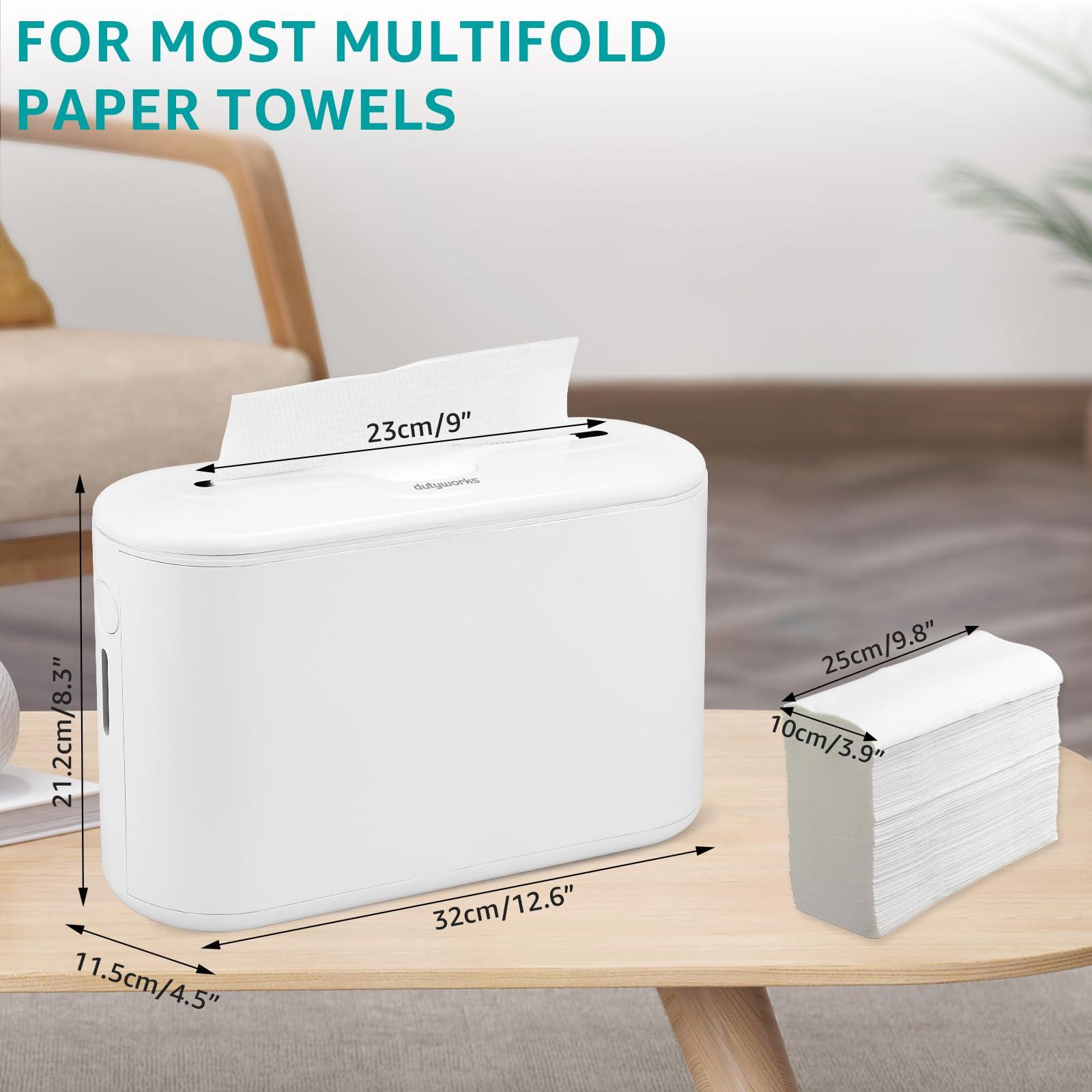 Multifold Paper Towel Dispenser Countertop, Commercial Hand Towel Dispenser for Bathroom Kitchen Home, Trifold/C Fold/Z Fold Napkin Dispenser, Abs Plastic - Non-Slip, White - Image 2