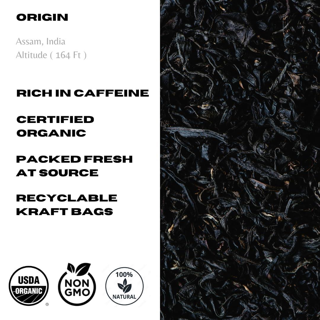 Tribal Trail Organic English Breakfast Tea Bags (30 count / 2.12 oz) | USDA Organic & Non-GMO | Artisanal Black Tea from Assam, India | Recyclable Pyramid Tea Bags - Image 4
