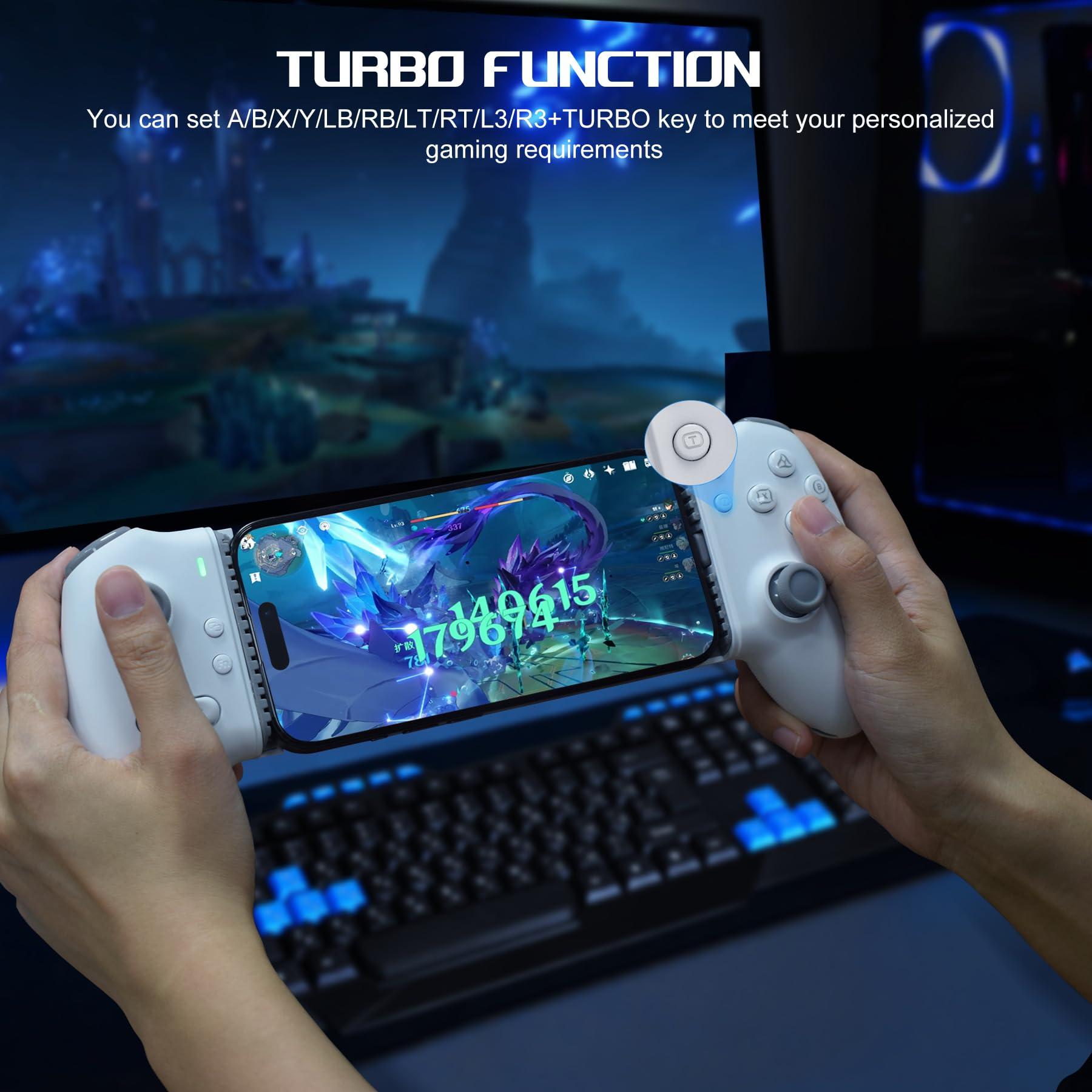 arVin USB C Mobile Gaming Controller for iPhone 16/15 Series & Android (USB-C) Plug & Play - Remote Play for PS5/PS4/Xbox/PC Consoles, Cloud Game, Emulator, with Hall Effect Joysticks/Turbo/Back keys - Image 8