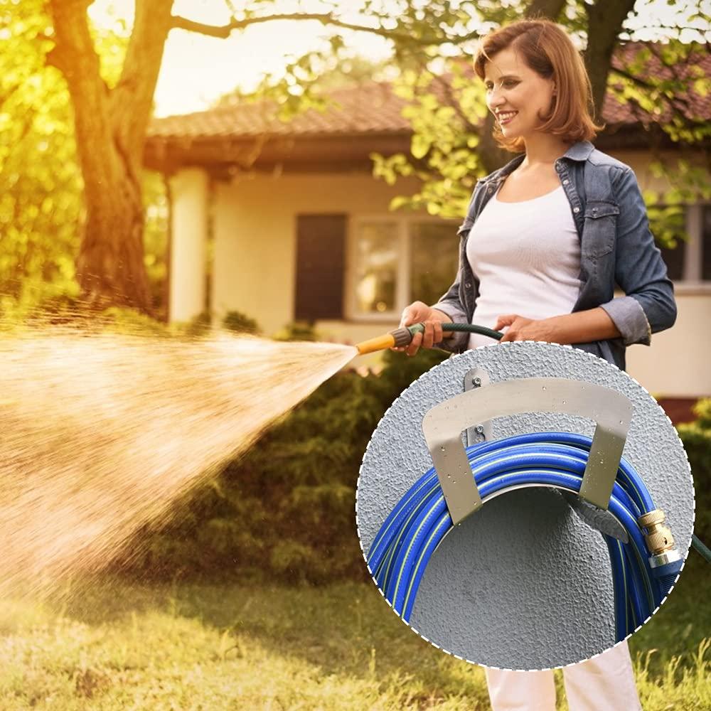 Primst Garden Hose Holder Wall Mount Hose Hanger Heavy Duty Metal Hose Bracket Water Hose Storage Organizer Durable Hose Holders (Stainless Steel) - Image 7