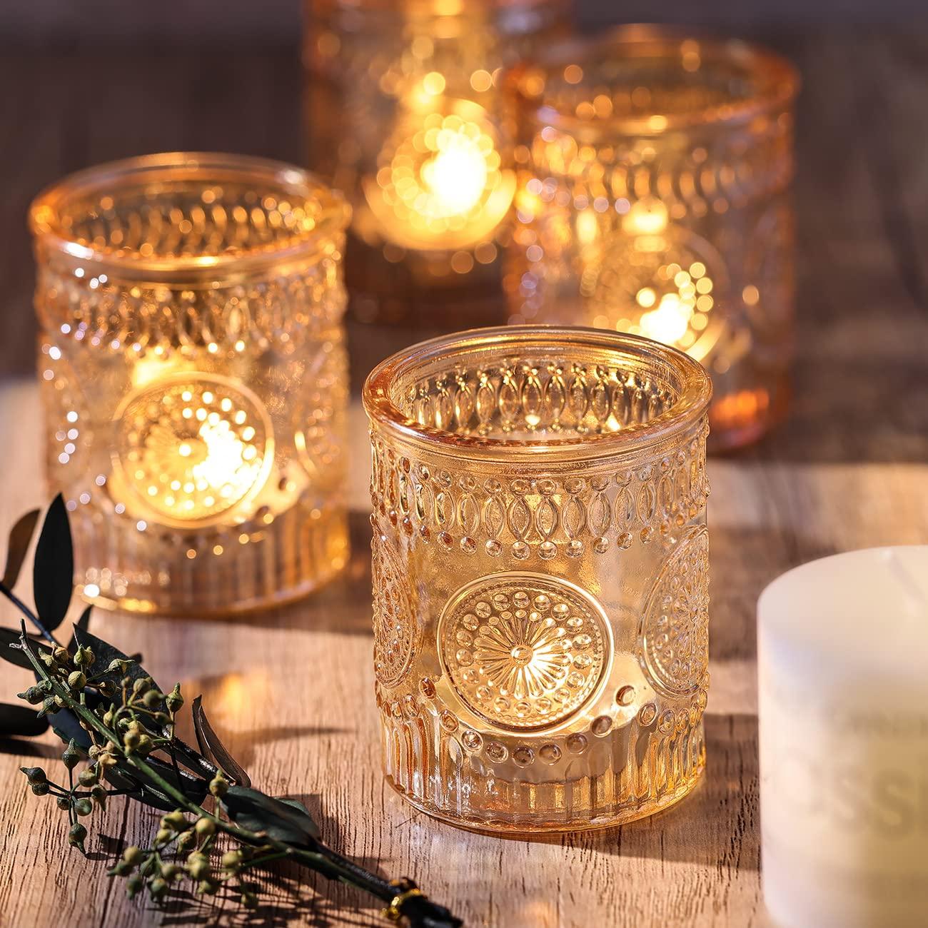 DARJEN Gold Votive Candle Holders Set of 36- Glass Candle Holders Bulk for Table Centerpiece, Tea Lights Candle Holders for Wedding Shower, Party, Home Decor - Image 4