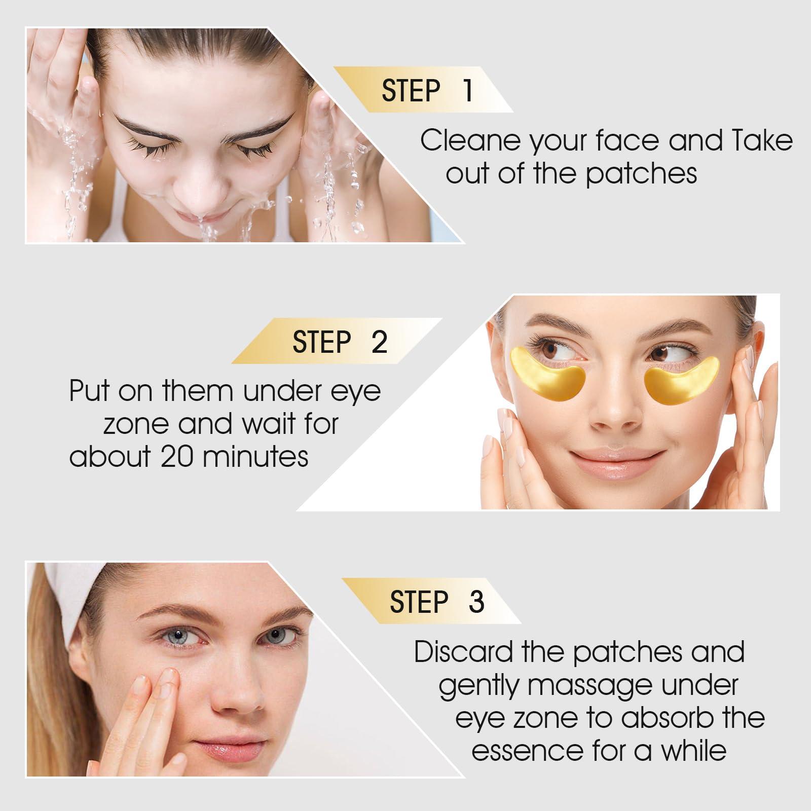Adofect 30 Paris Under Eye Patches 24k Gold Under Eye Mask for Puffy Eyes and Dark Circles Treatments, Under Eye Bags Treatment Collagen Gel Pads for Beauty & Personal Care, Gold - Image 5
