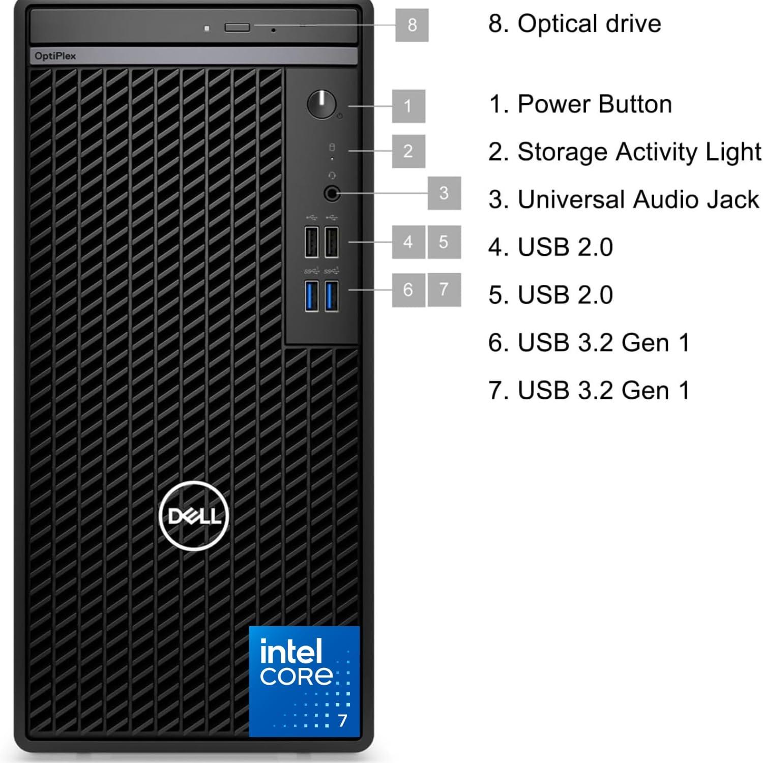Dell Optiplex 7010 Tower Business Desktop, Intel i7-12700K Processor (up to 5.0 GHz), Intel UHD 770 Graphics, 32GB RAM, 1TB PCIe SSD, DVD-RW, DP Port, HDMI, Wi-Fi + Bluetooth, Windows 11 Pro - Image 4