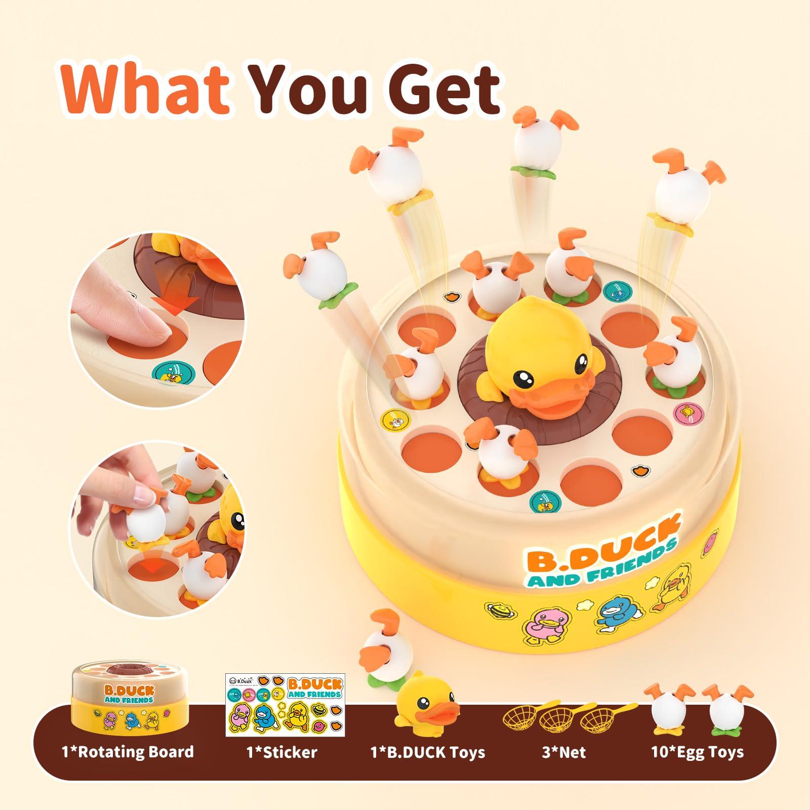 B.Duck Catch and Bounce Games Toys for Kids 3-5, B.Duck Board Games with 3 Nets for Kids 4-6, Birthday Gifts for Toddler Boys Girls 3 4 5 6 Years Old - Image 4