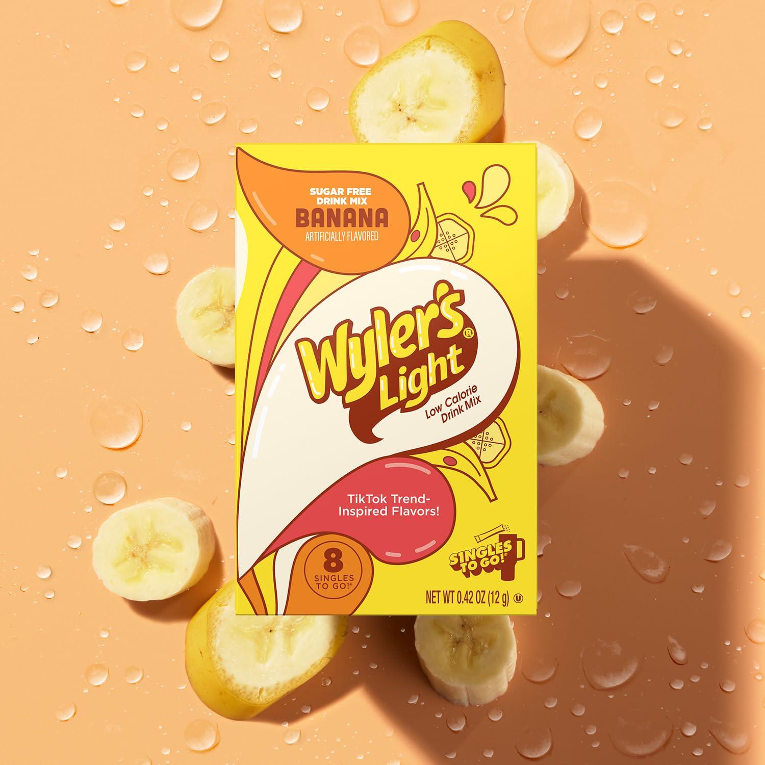 Wyler's Light Singles To Go Powder Packets, Water Drink Mix, Watertok Banana, 96 Servings, 8 Count x Pack of 12 - Image 3