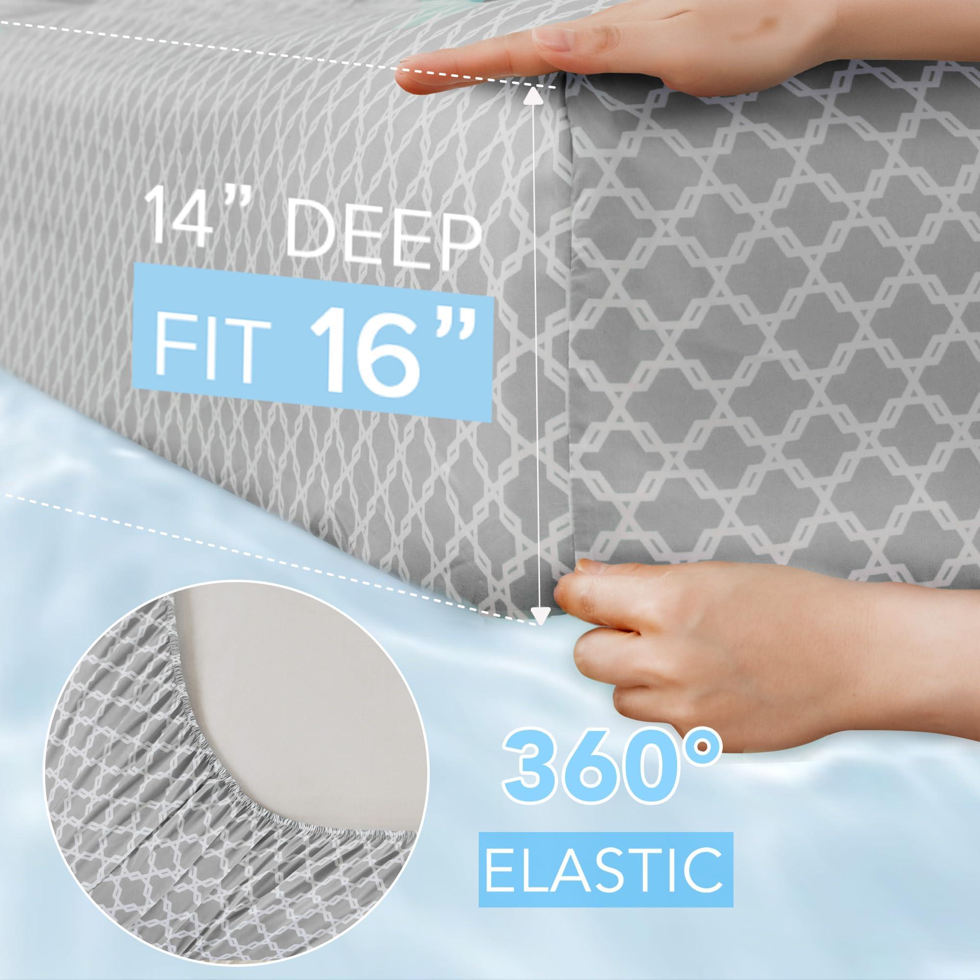 Comfort Spaces King Cooling Sheets, Moisture Wicking Coolmax Sheets, Soft, Colorfast Sheet Set, Cooling Bed Sheets For Hot Sleepers, Elastic Deep Pocket Fits Up to 16" Mattress, King Charcoal 4 Piece - Image 5