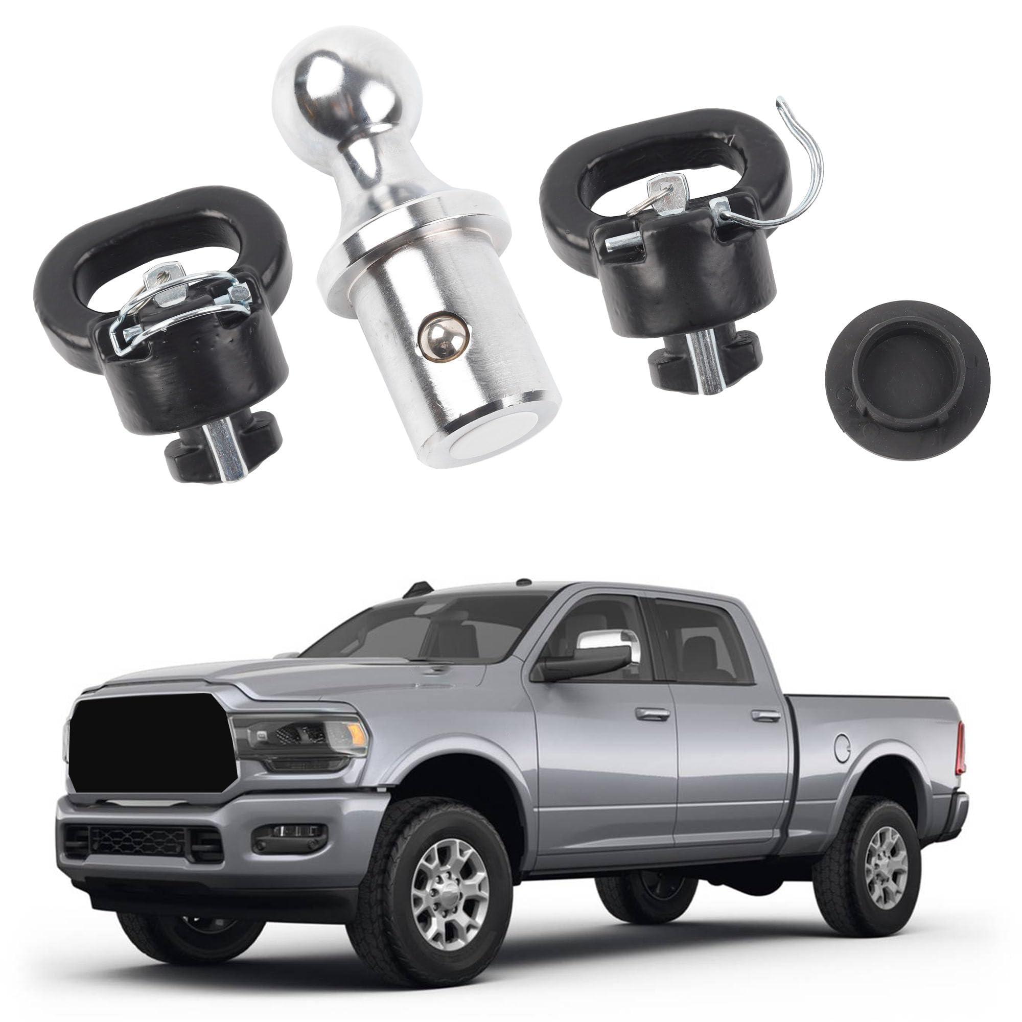 Dasbecan 60618 Gooseneck Ball Safety Chain Kit Gooseneck Hitch Kit 30K 2-5/16-Inch Compatible with 2013-2024 Ram 2500 3500