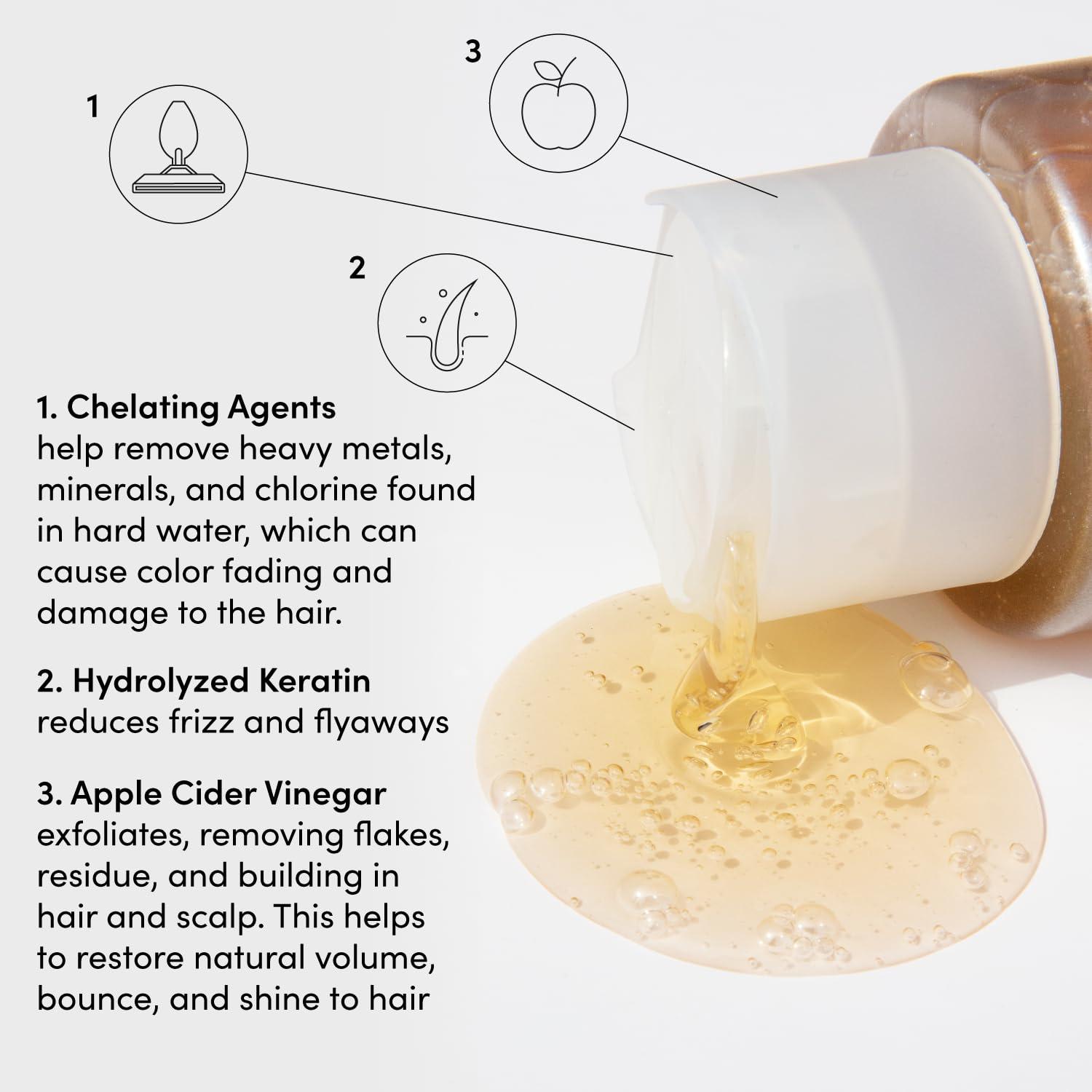OUAI Detox Shampoo - Clarifying Shampoo for Build Up, Dirt, Oil, Product and Hard Water - Apple Cider Vinegar & Keratin for Clean, Refreshed Hair - Sulfate-Free Hair Care (10 oz) - Image 3