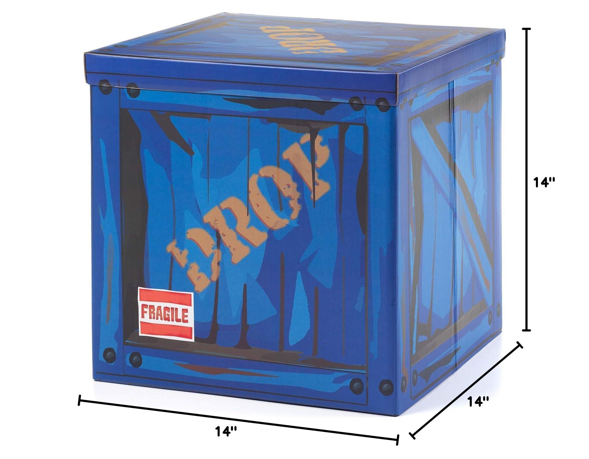 Loot Drop Box – Large 14” x 14” x 14” Cardboard Gift Box for Gamer-Themed Parties & Birthday Decor | Fun Storage or Display Cube for Gaming Fans | Box Only, No Balloon - Image 2