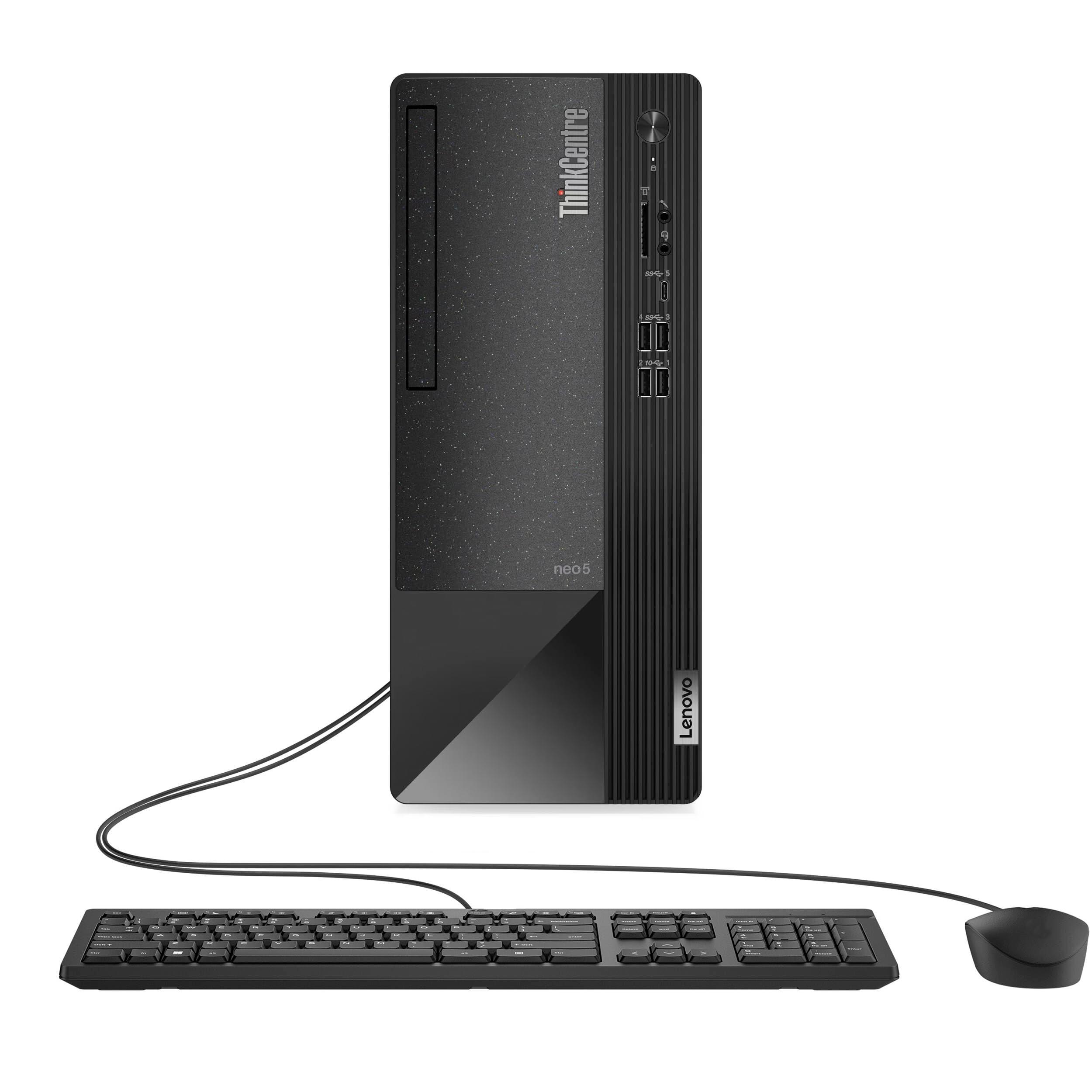 Lenovo ThinkCentre Neo 50t Tower Desktop Computer, 4-core Intel Core i3-13100, 32GB RAM, 1TB SSD, 3-Monitor Ports (DP+HDMI+VGA), RJ-45, WiFi, USB-C, Card Reader, Wired KB & Mouse, Windows 11 Pro - Image 2
