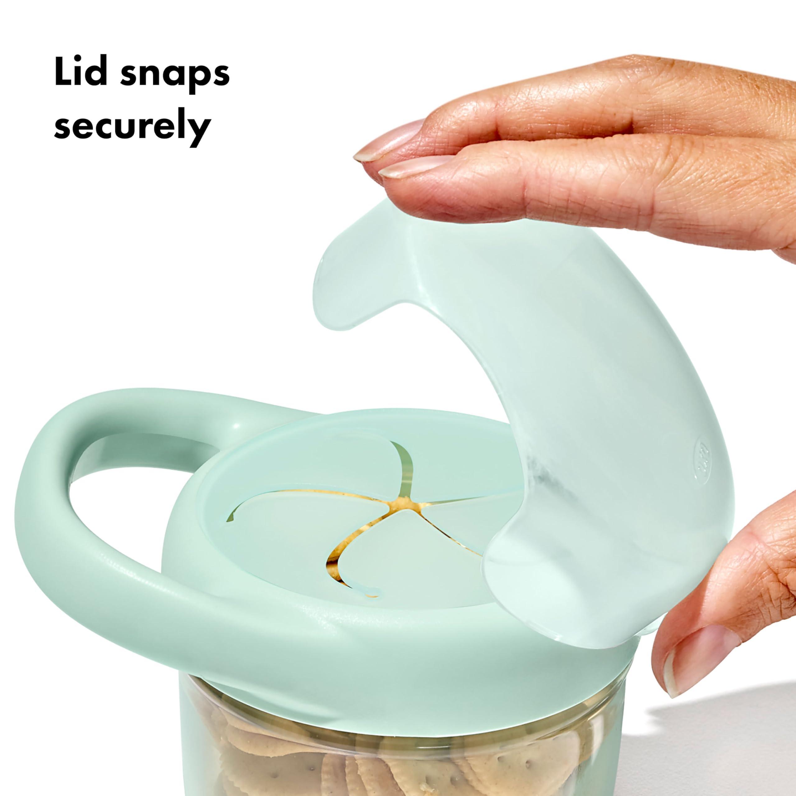 OXO Tot Snack Cup with Lid – 2 Pack, Opal and Blossom - Image 4
