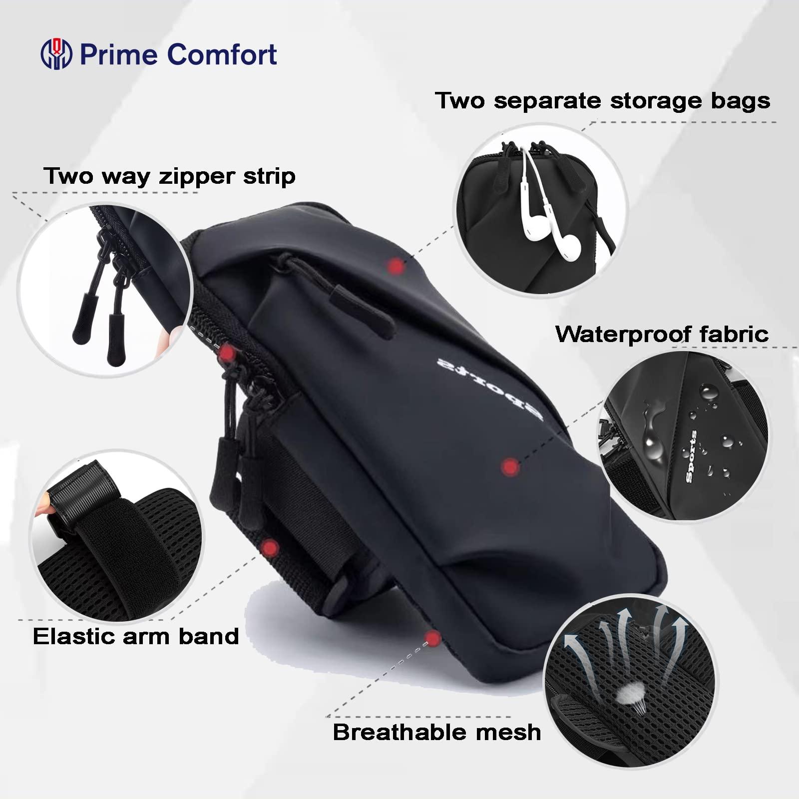 Prime Comfort Cell Phone Holder, Small Crossbody Shoulder Holsters Bag with Arm Band, Fits iPhone and Android, Use for Running, Walking, Hiking & Biking (6.7 Inches, Red) - Image 2