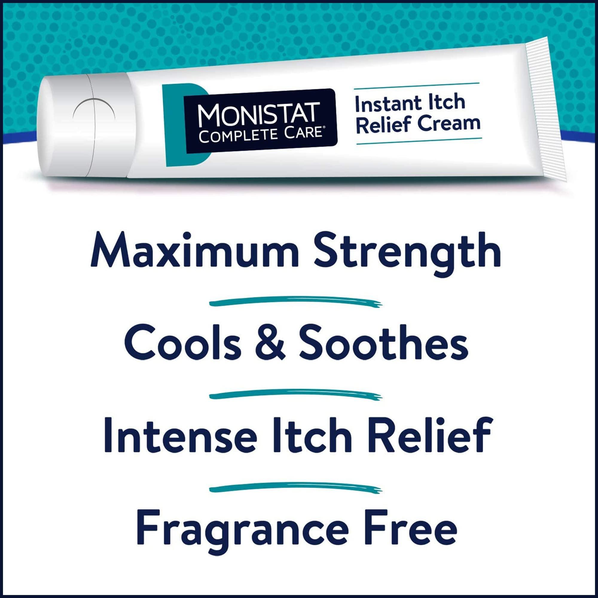 Monistat Instant Itch Relief Cream for Women, Maximum Strength Feminine Itch Care, 1 oz, 2 Pack - Image 4