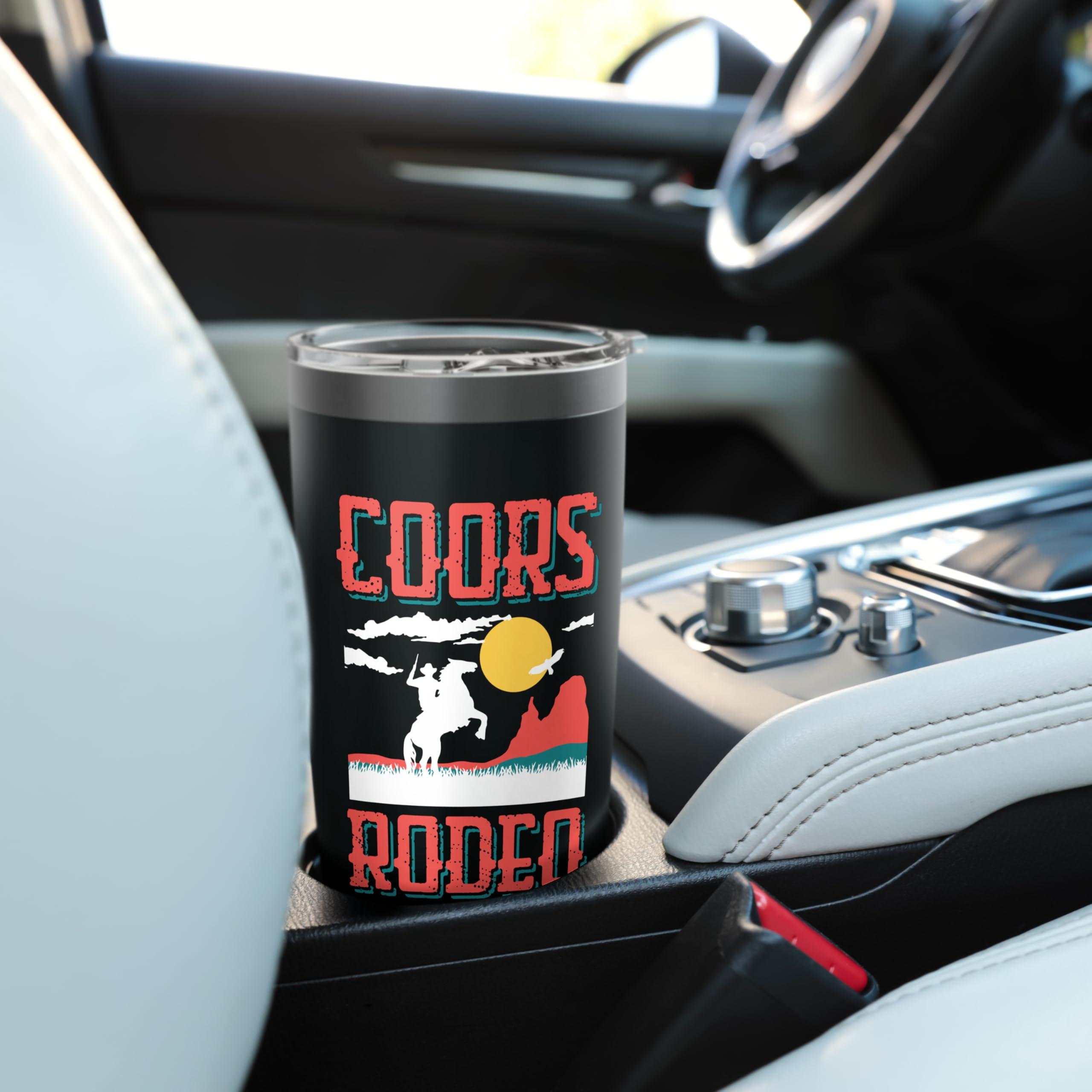 Retro Cowhide Riding Coors Cowboys Western Country Rodeo Stainless Steel Insulated Tumbler - Image 2