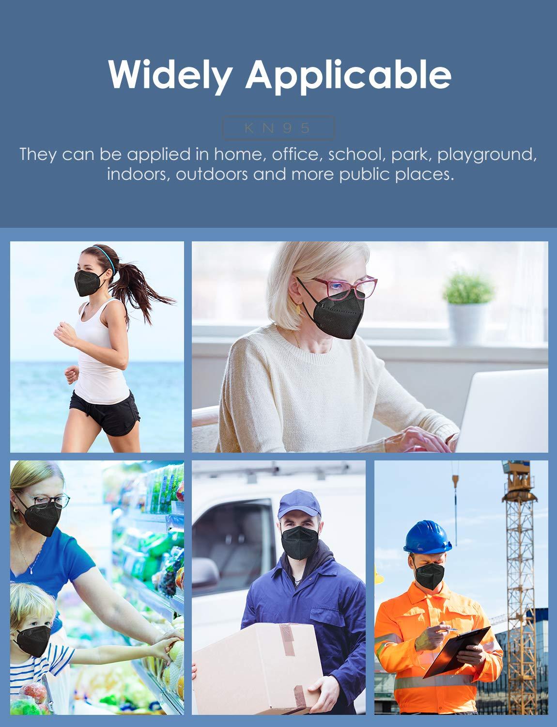 HUHETA 50 PCs KN95 Face Mask, 5-Layer Face Mask Filter Efficiency≥95% - Image 5