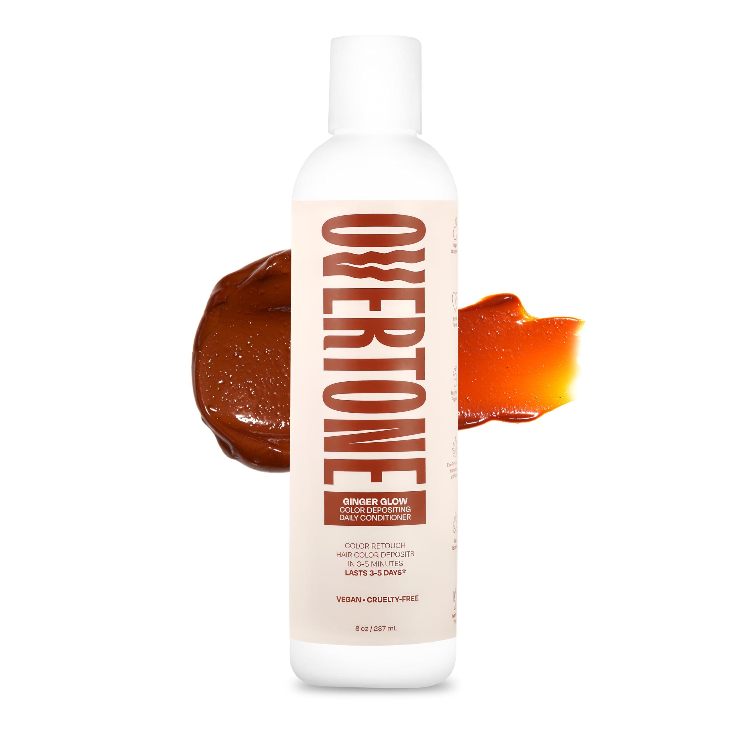 Overtone Daily Color Depositing Conditioner for Dyed & Natural Hair - 8oz Temporary Coloring with Shea Butter & Coconut Oil - Refresh Color & Prevent Fading - Vegan & Cruelty-Free, Ginger Glow - Image 1