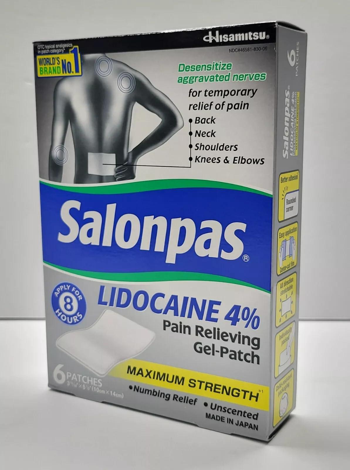 Salonpas lidocaine (3 Pack) Pain Relieving Maximum Strength Gel Patch - Image 2