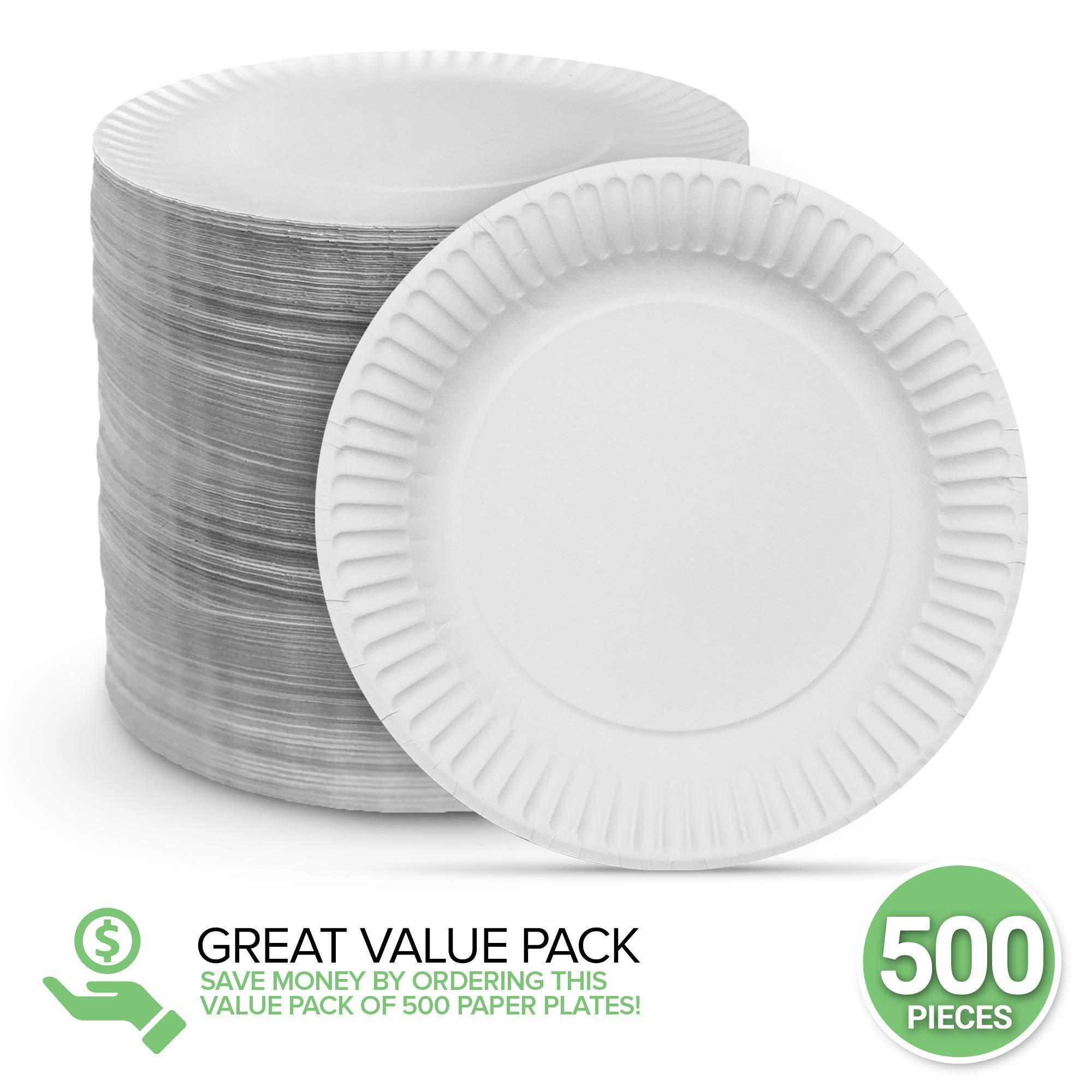 Stock Your Home 6-Inch Paper Plates Uncoated, Everyday Disposable Dessert Plates 6" Paper Plate Bulk, White, 500 Count - Image 4