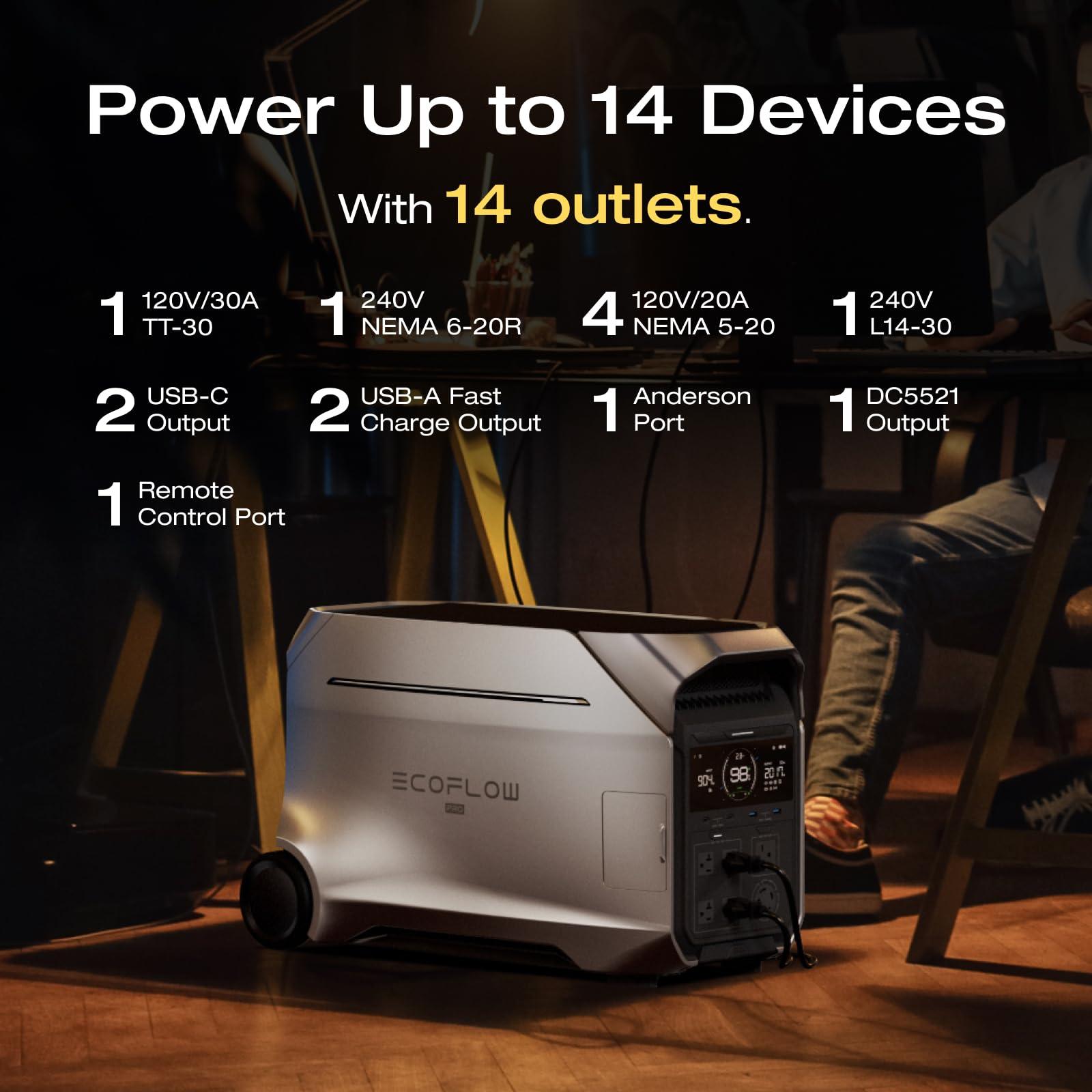 EF ECOFLOW 8kWh Portable Power Station: DELTA Pro 3 with Extra Battery, 120/240V 4000W AC Output, Solar Generator for Home Use, Camping, Emergencies, Power Outages, RVs, and Outdoor Generators - Image 6