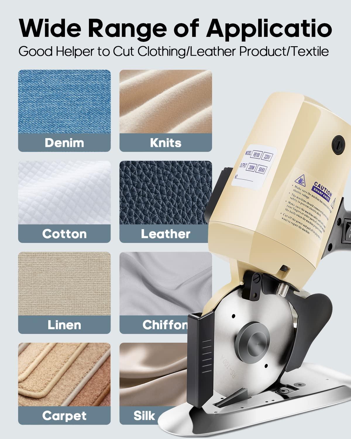 GCCSJ 110V Electric Rotary Fabric Cutter, Rotary Cutter for Fabric Machine, 4 Inch Rotary Blade Hand Held Fabric Slitting Machine with Automatic Sharpener for Multi-Layer Clothing, Textiles, Carpet - Image 7