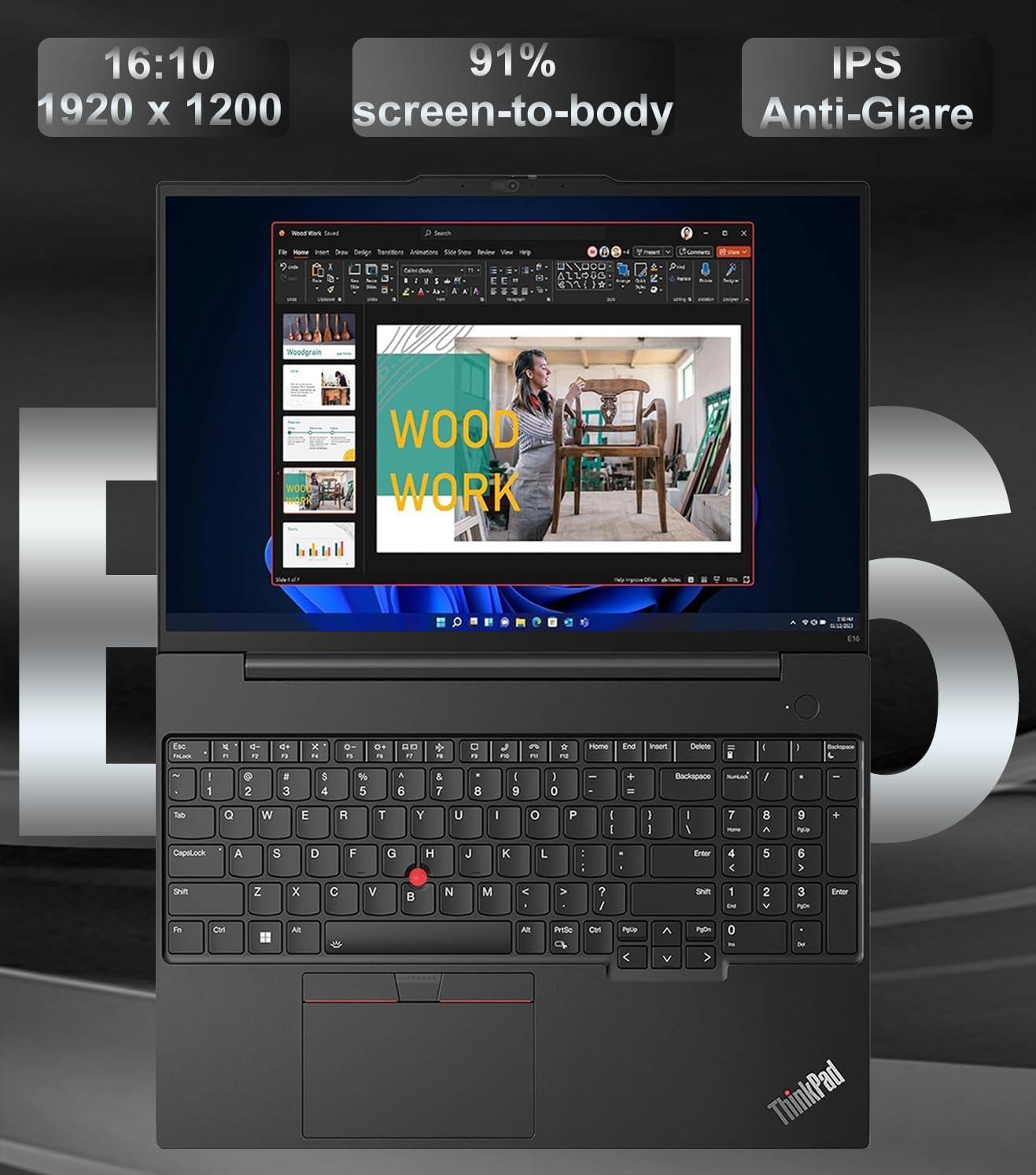 Lenovo ThinkPad E16 G2 16" FHD+ Business Laptop Computer, AMD Octa-Core Ryzen 7 7735HS (Beat i7-1355U), 64GB DDR5 RAM, 1TB PCIe SSD, WiFi6E, Backlit KB, Fingerprint Reader, Windows 11 Pro, Vent-Hear - Image 5