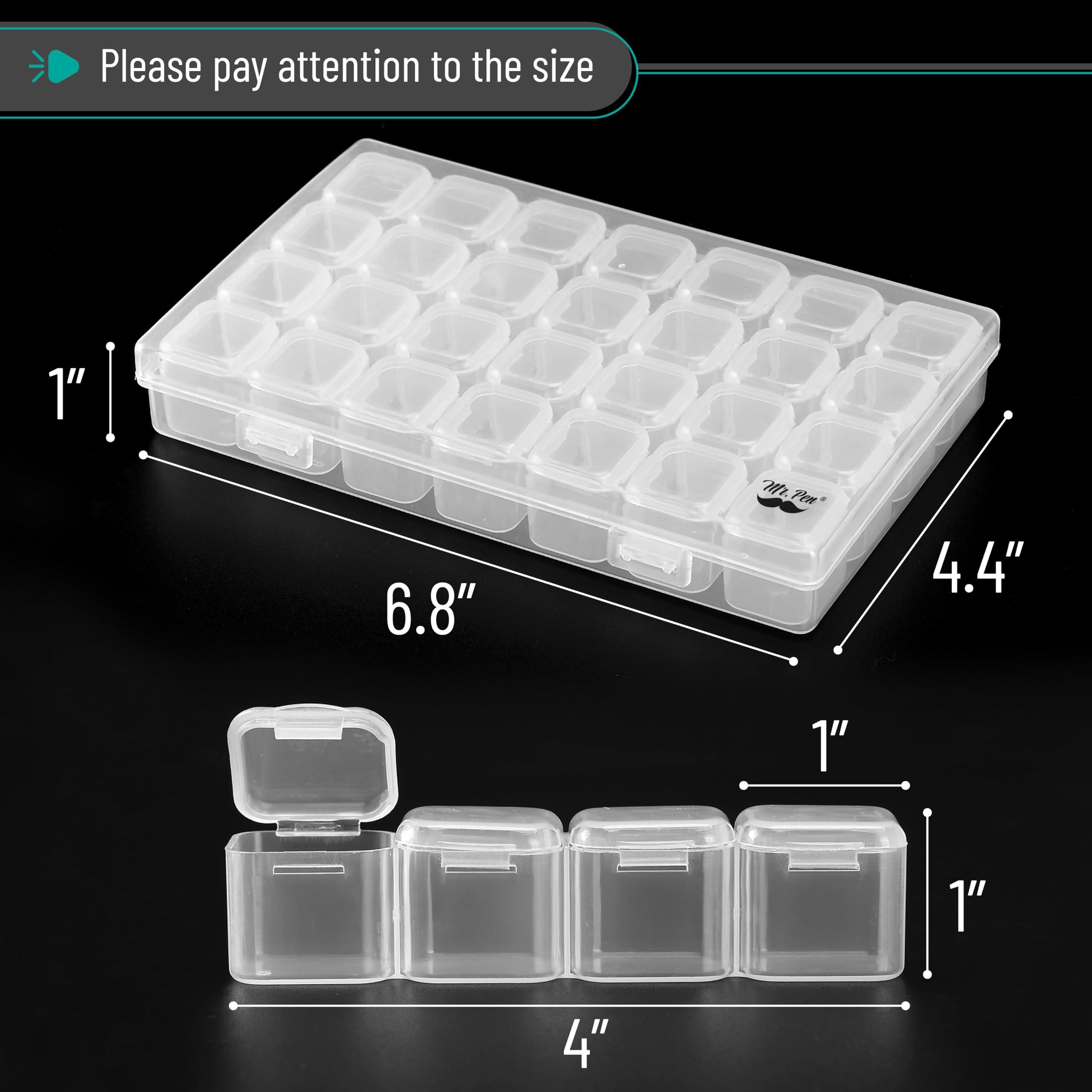 Mr. Pen-28 Grids, 2 Pack, Bead Storage Containers with 160pcs Label Stickers, Diamond Art, Bead Box, Diamond Painting Organizer - Image 3