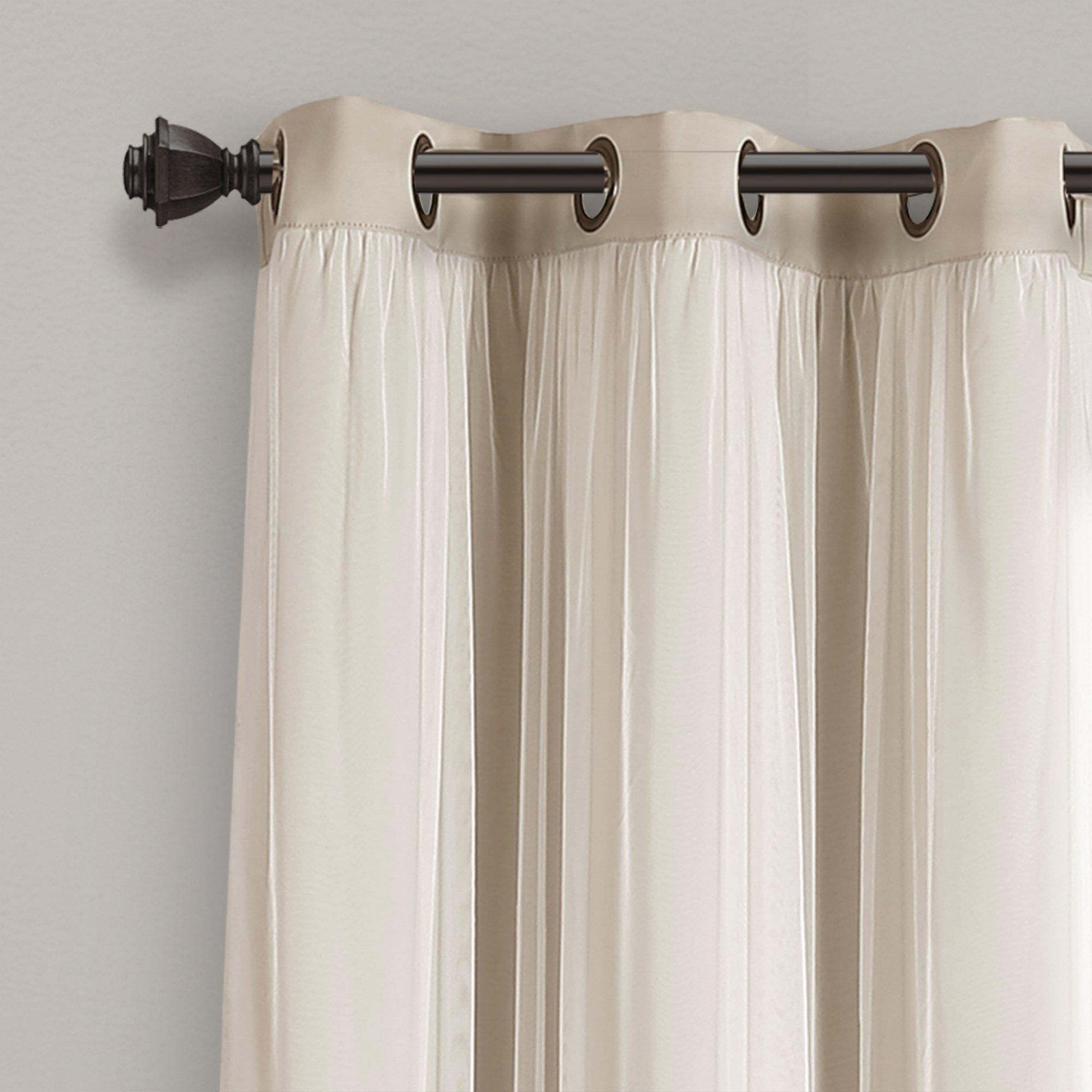 Lush Decor Sheer Grommet Curtains With Insulated Blackout Lining, Window Curtain Panels, Pair, 38"W x 84"L, Wheat - Curtain With Sheer Overlay, Elegant Blackout Curtains for Bedroom - Image 5